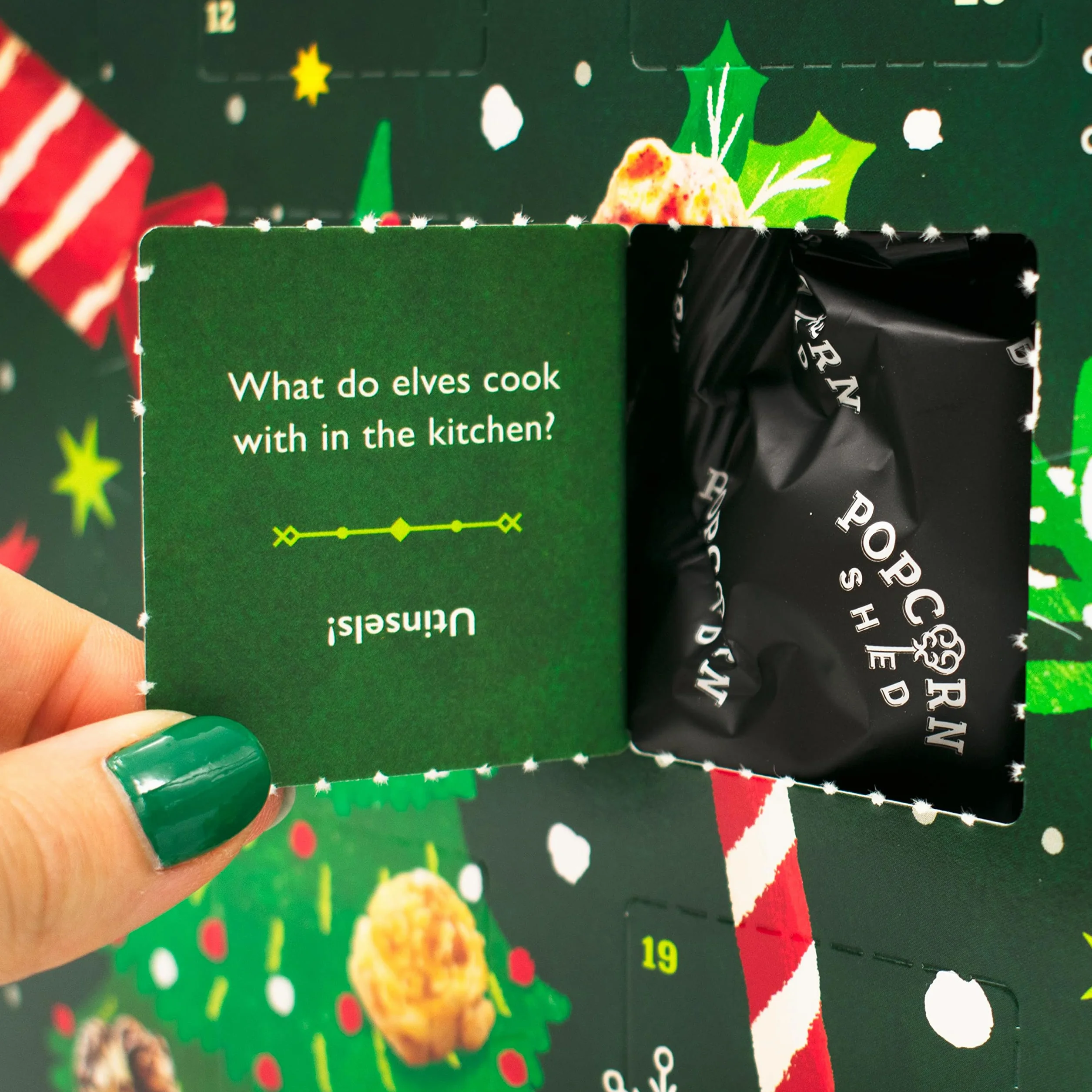 Popcorn Shed Calendario de Adviento Navidad 2025 24 días palomitas 6 sabores gourmet vegano sin gluten