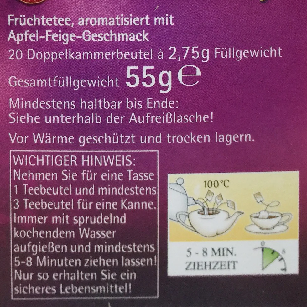 TEEKANNE Tetera Té Manzana Turca 20 piezas