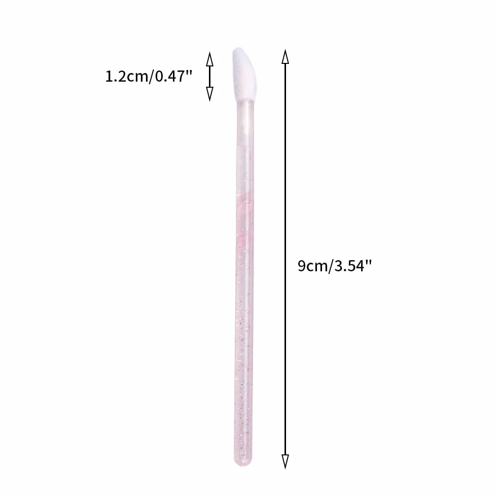 100PCS Cepillos Labios Desechables Maquillaje Labial Aplicador Rosa Mango Cristal