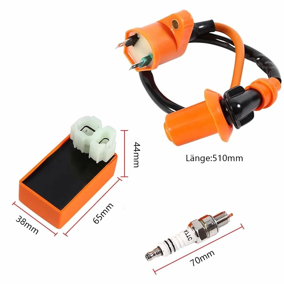 Bobina de encendido CDI, bobina de encendido, sistema de encendido para GY6 50 CC 125 CC 150 CC, bujía Samfox Racing Performance CDI compatible