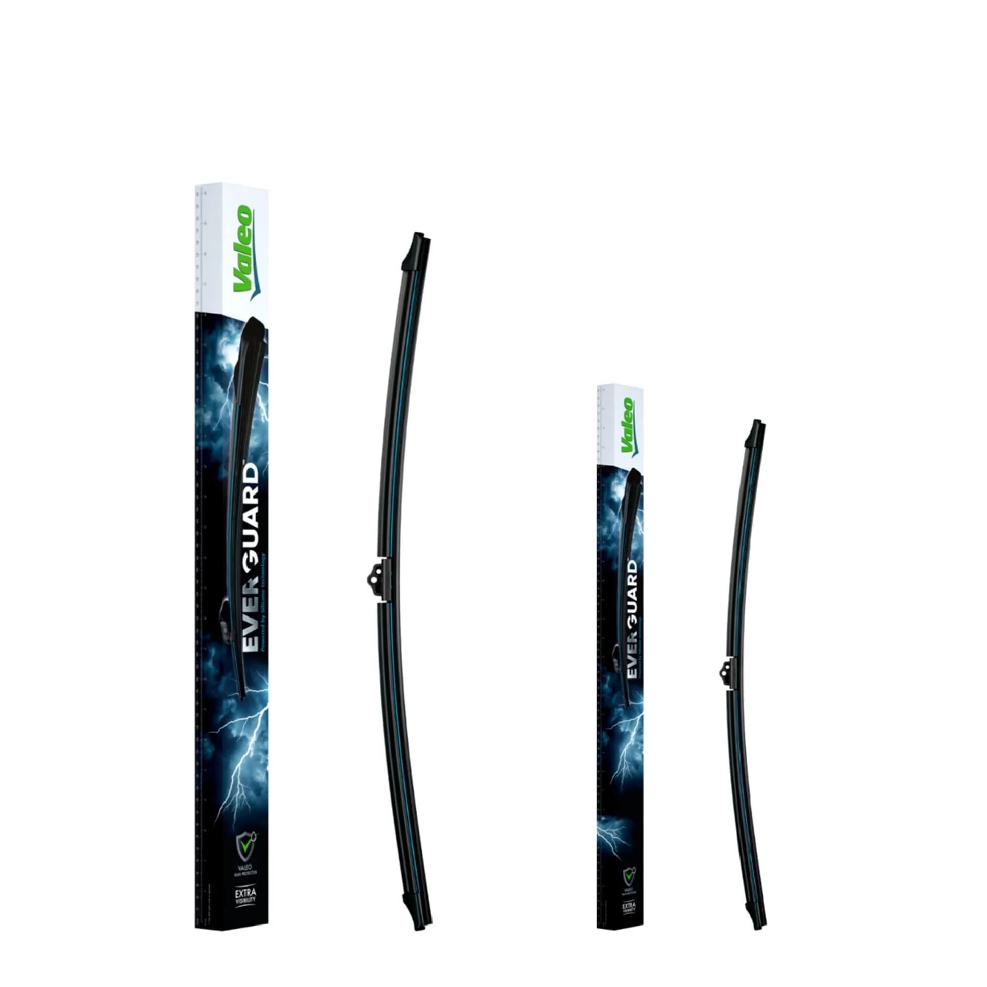 VALEO EVERGUARD - Premium - Kit de Escobillas Limpiaparabrisas Con Laminas de Silicona VSF60 + VSF48 - Longitudes: 600mm + 480mm - Escobillas Delanteras - Paquete de 2