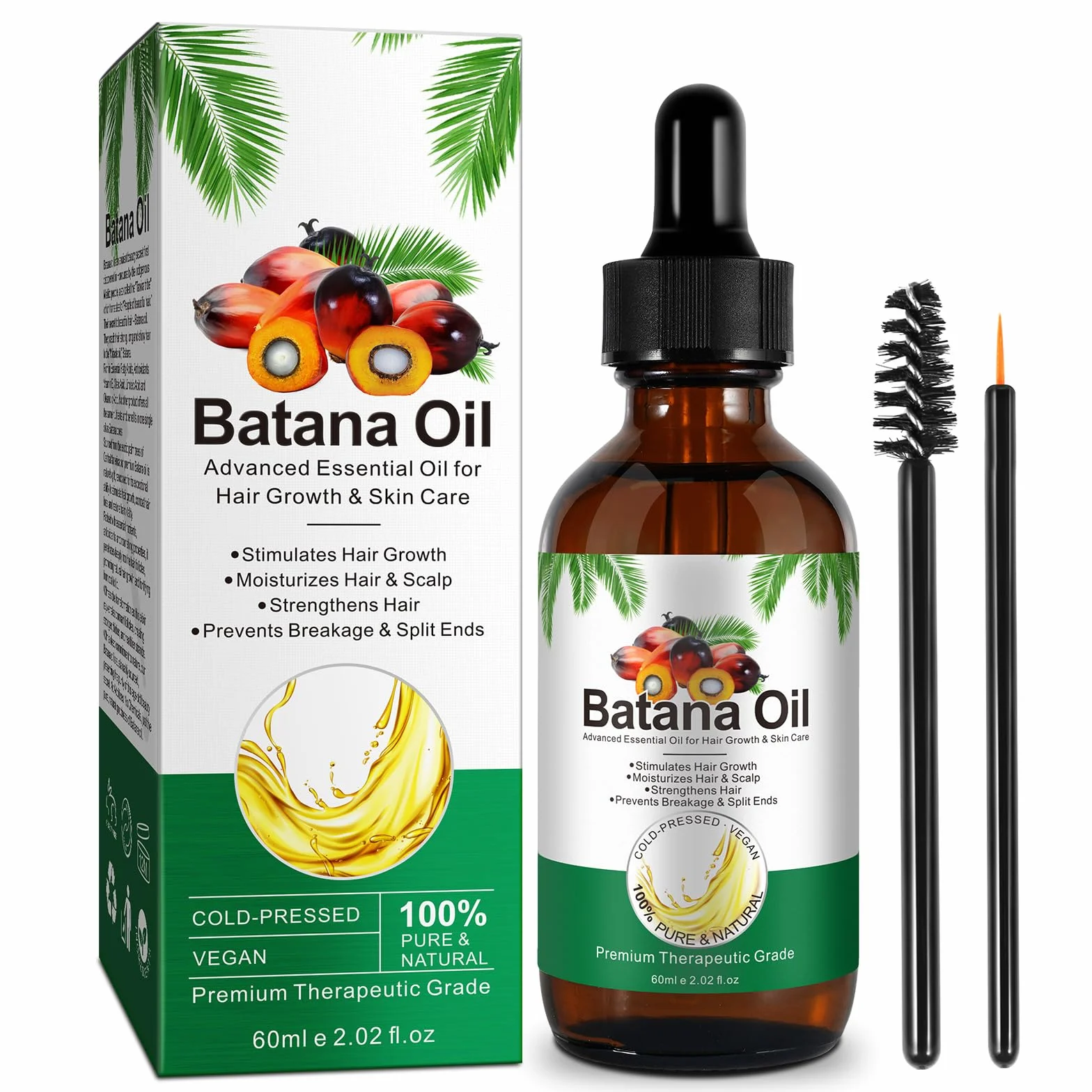 Aceite de Batana puro natural 60 ml para crecimiento cabello fortalece piel e hidratante facial