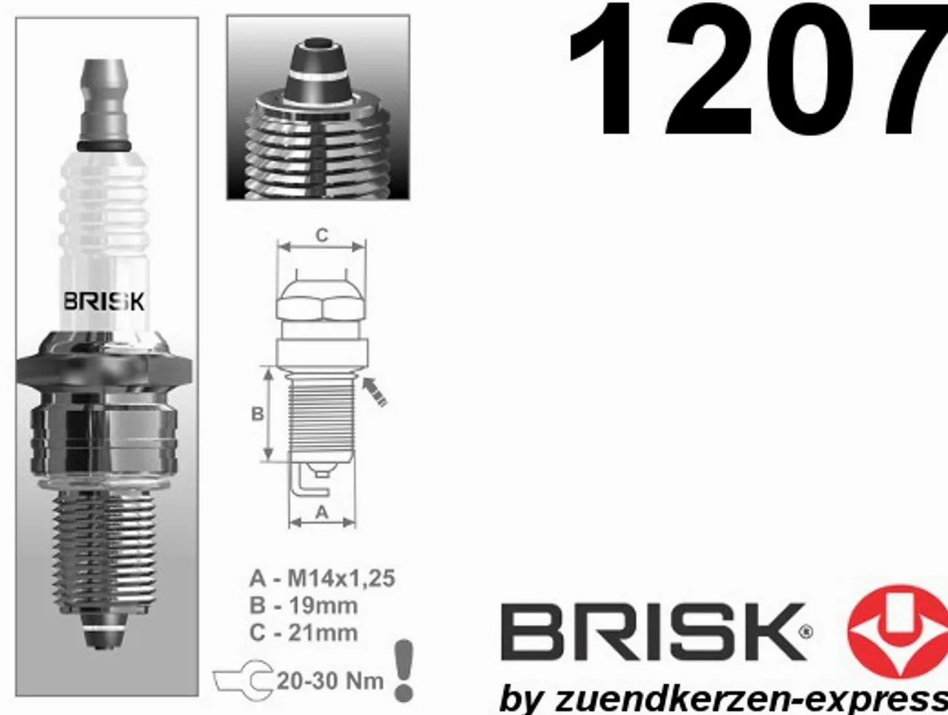 BRISK Premium Racing LR12ZS 1207 Bujías de Encendido, 4 piezas