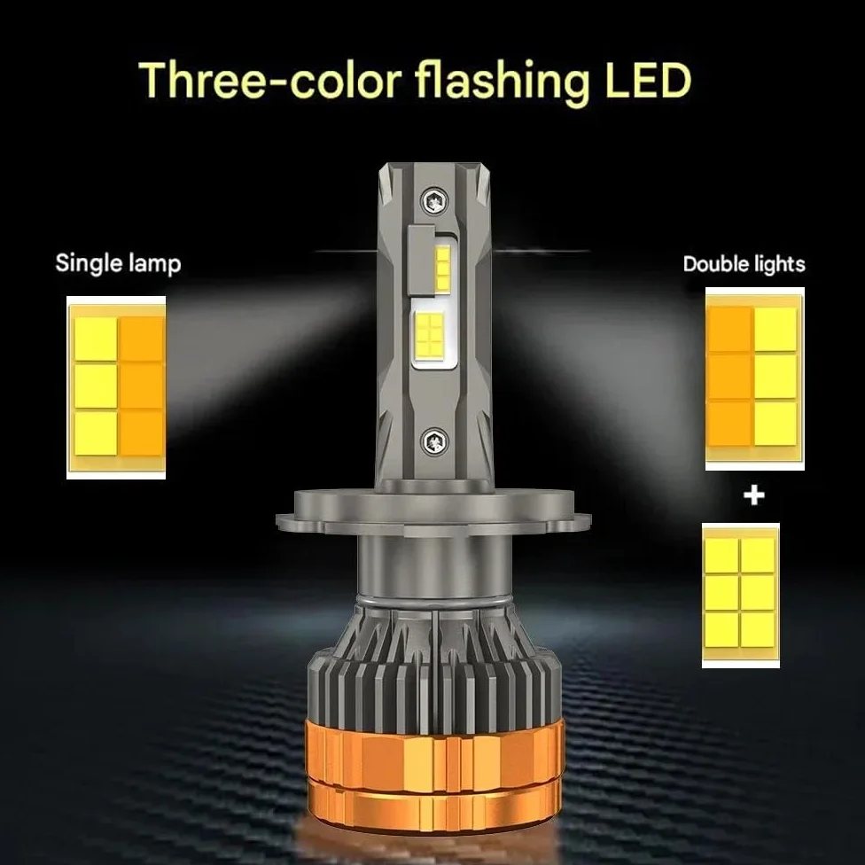 Bombilla Coche Faros LED H4 de 8800W H1 H7 H11 Bombilla para coche | 9005 HB3 9006 HB4 6500K 4300K ​​3000K Control remoto 4 modos Luces del coche 12V 24V