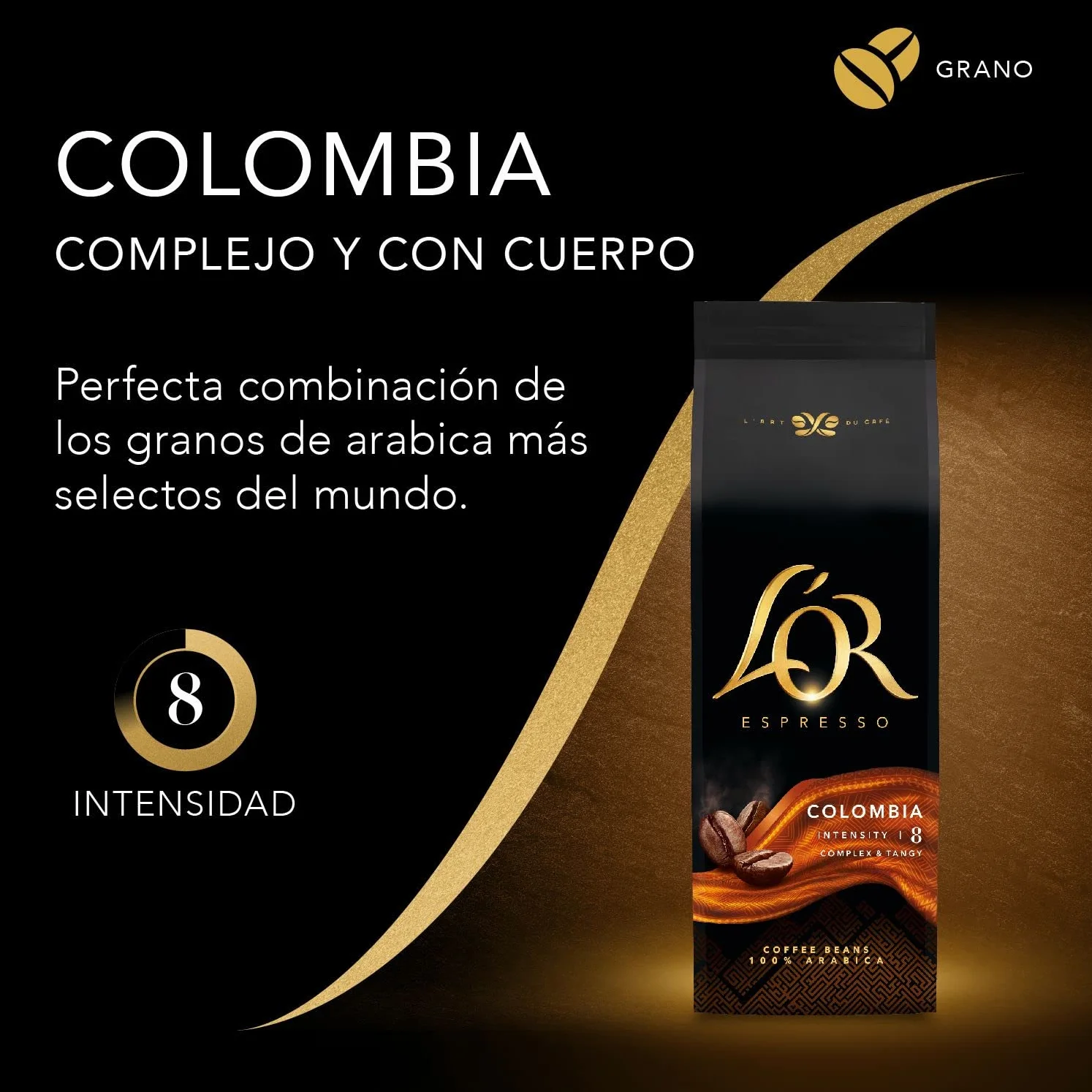 L'OR Café Grano Colombia 100% Arábica Intensidad 8 500g