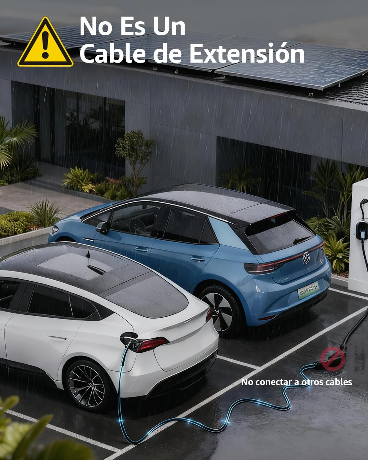 bokman EV Cable de Carga Tipo 2, Modo 3 / 32A / 22kW / Trifásico / 5 Metros, Cable de Carga Rápida Híbrido Enchufable para Vehículo Eléctrico Tipo 2 a Tipo 2