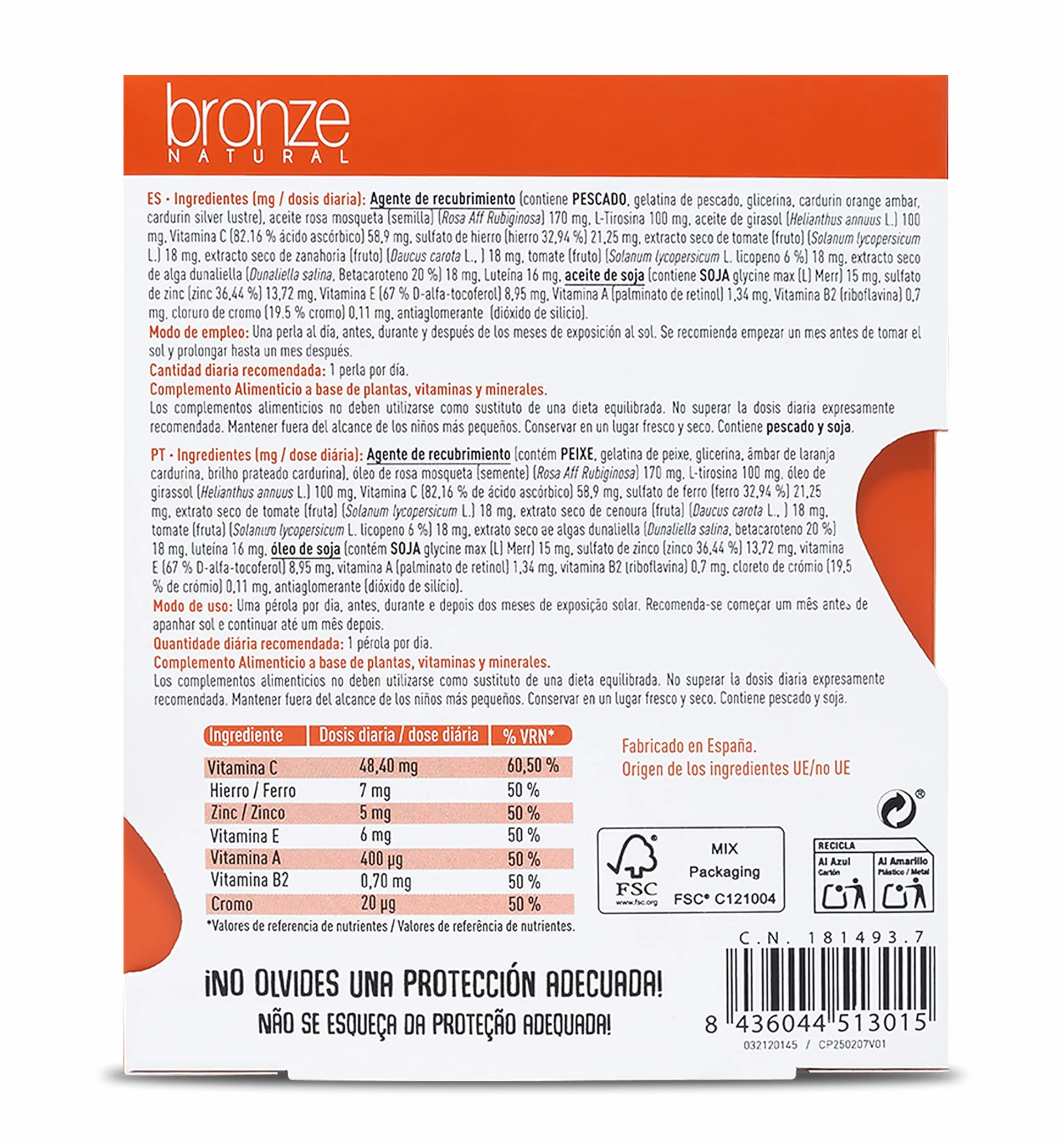 DRASANVI Acelerador de bronceado Betacarotenos Protege la Piel UVA Previene Envejecimiento Rosa de Mosqueta Tomate Zanahoria Alga Dunaliella Vitamina E Licopeno Luteína 30 días