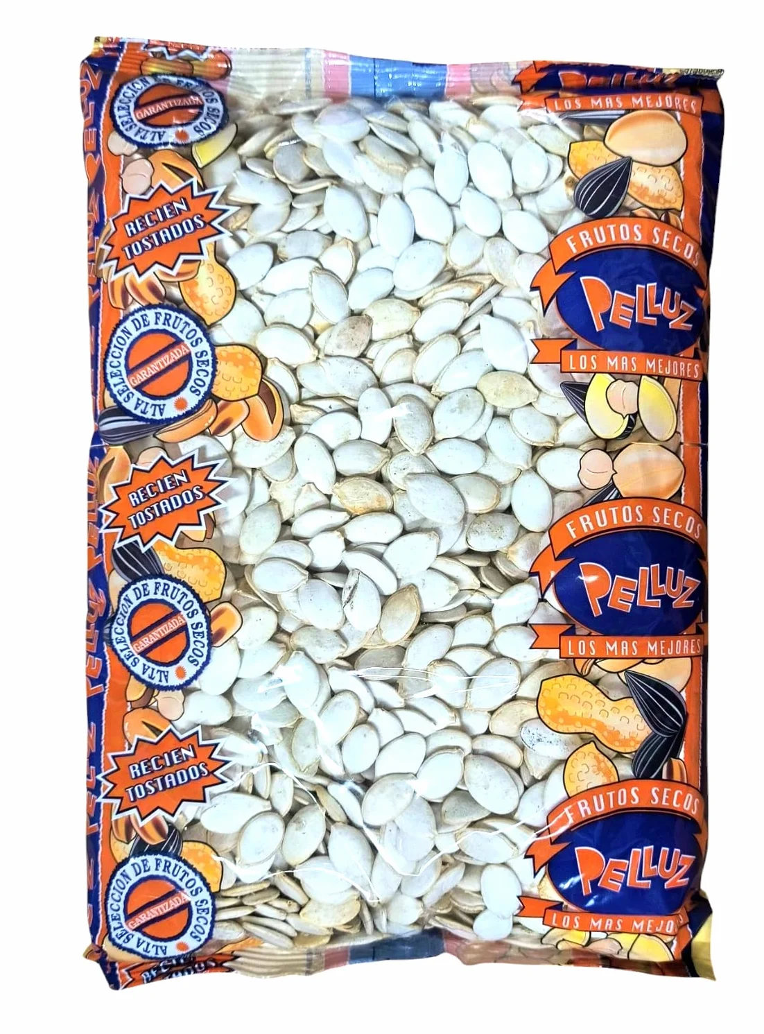 Pelluz Pipas de Calabaza Tostada Aguasal 1Kg semillas con cascara snacks