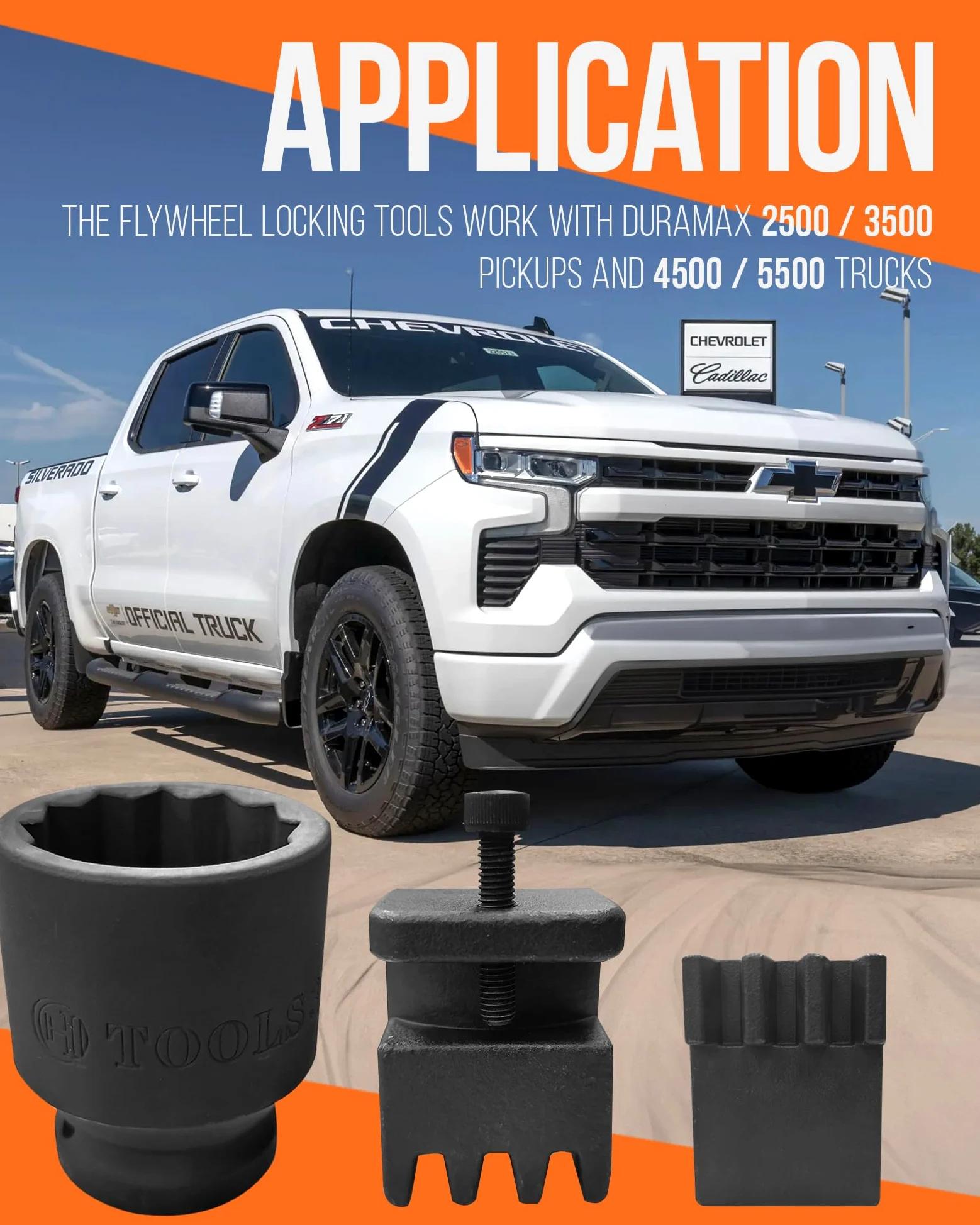 Rogierra Herramienta de bloqueo de volante 22100 con enchufe de 36 mm para motor Duramax de 6.6 L