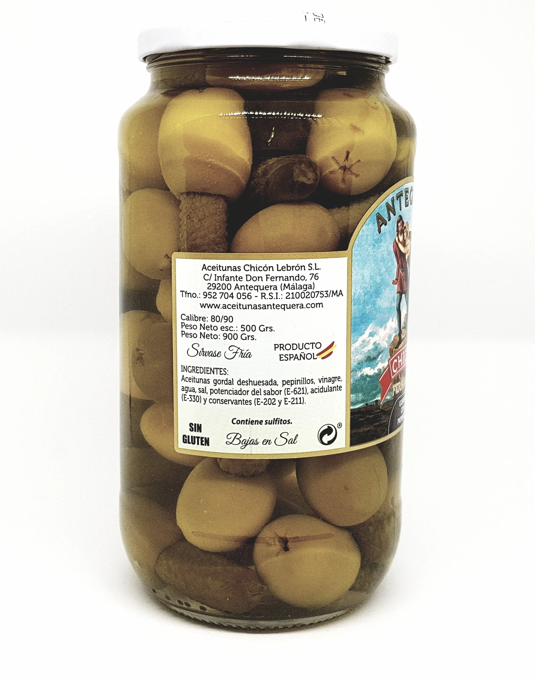 ACEITUNAS GORDAL CON PEPINILLO CHICON 2 x 500 gr
