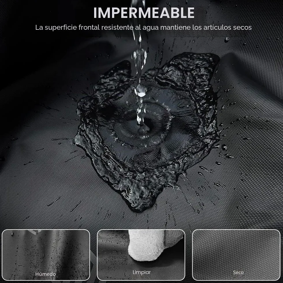 ILM Mochila mujer hombre Multifuncional-Mochila de Motocicleta Bicicleta Escuela Impermeable con Tiras Reflectantes con Gran Capacidad, Negro, Modelo MB01