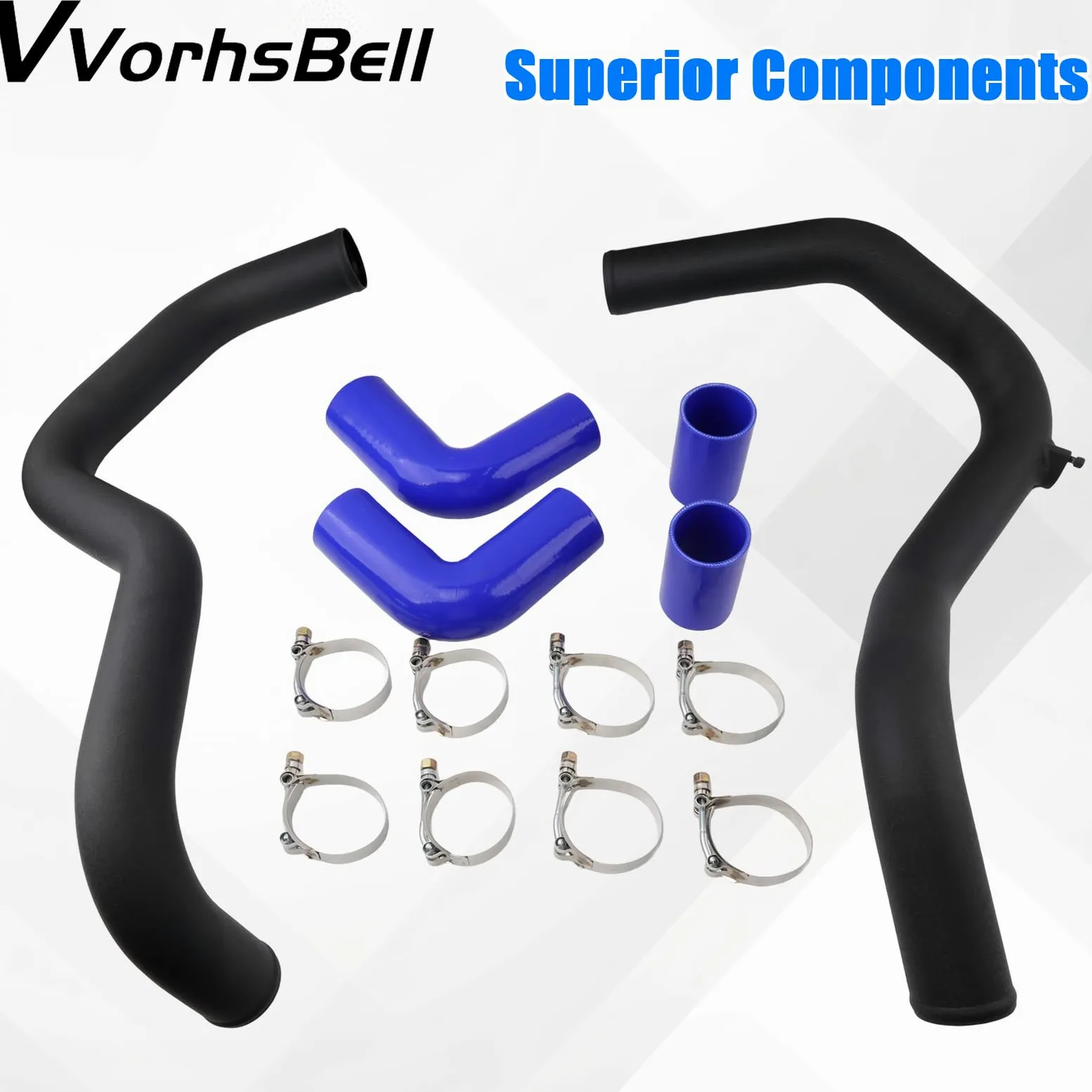 Kit de tubos intercooler de 57 mm compatible con Skoda Fabia MK1 6Y 1.9TDI VRS PD130 2002-2009, tubos duros de aleación de montaje frontal, mangueras de silicona, abrazaderas de perno en T