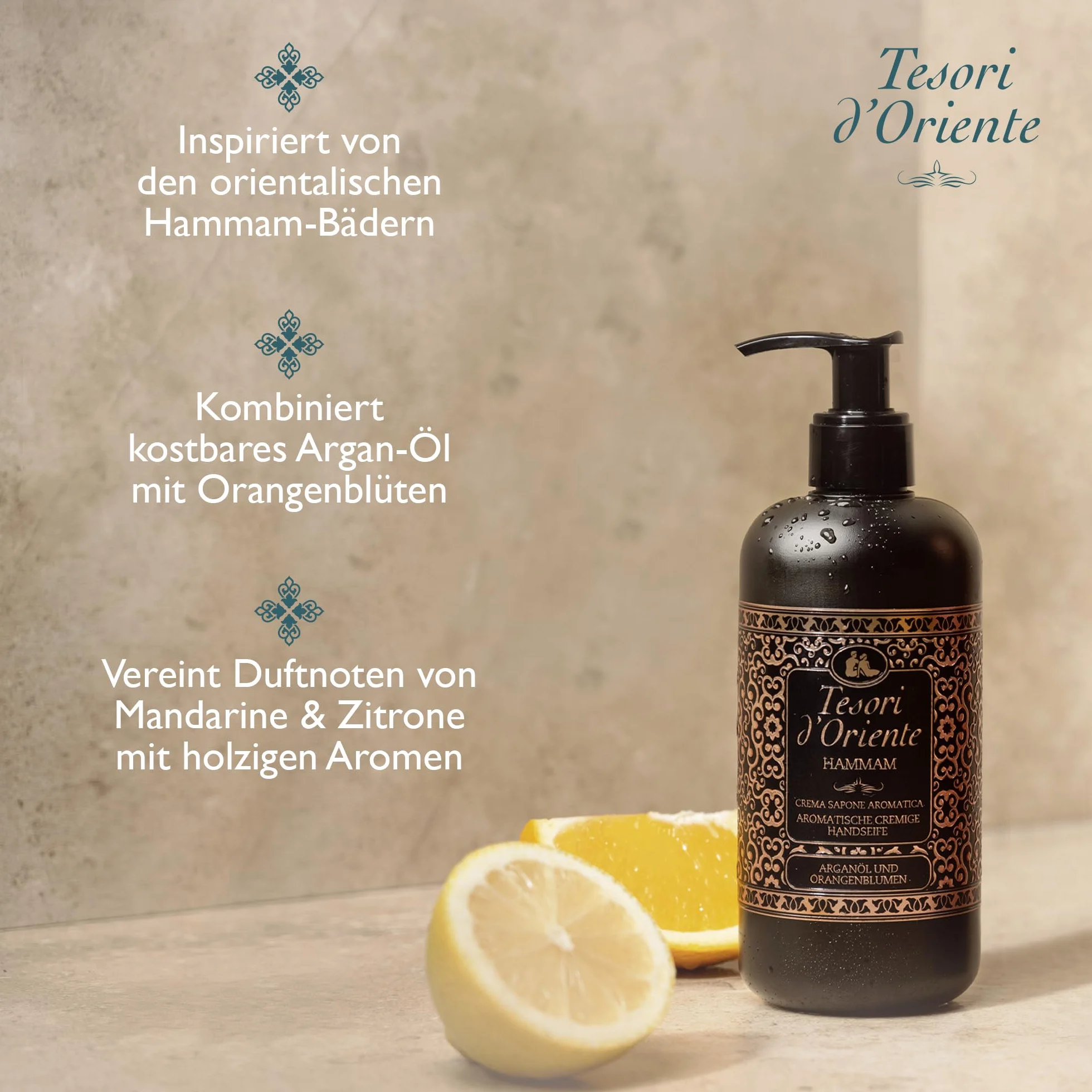 Tesori d'Oriente Jabón Líquido Hammam 300 ml con Aceite de Argán y Flor de Azahar