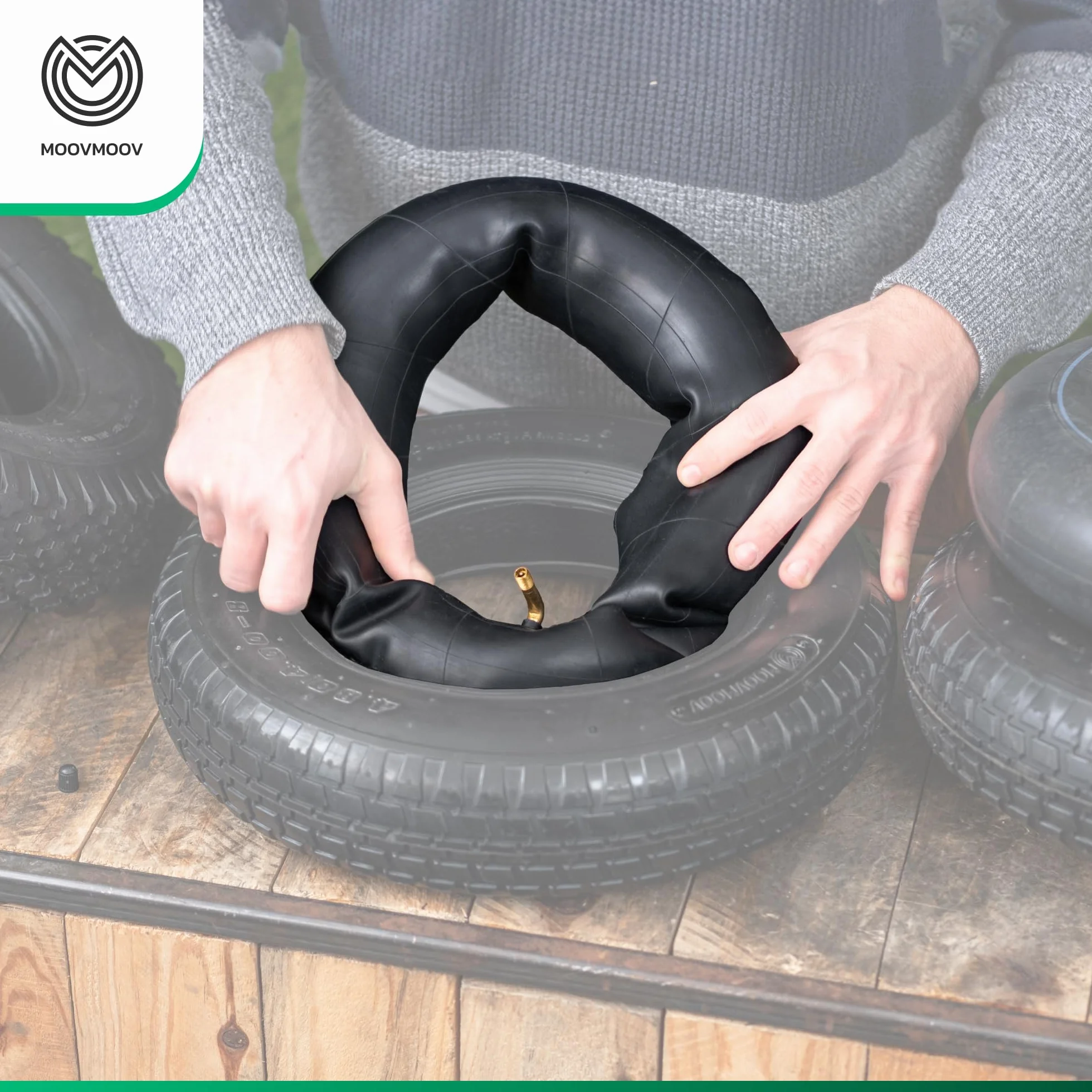 MoovMoov Cámara de Aire 4.00-8 4.80/4.00-8 para Carretilla Remolque Llanta 8 Pulgadas Válvula Acodada Pack 2