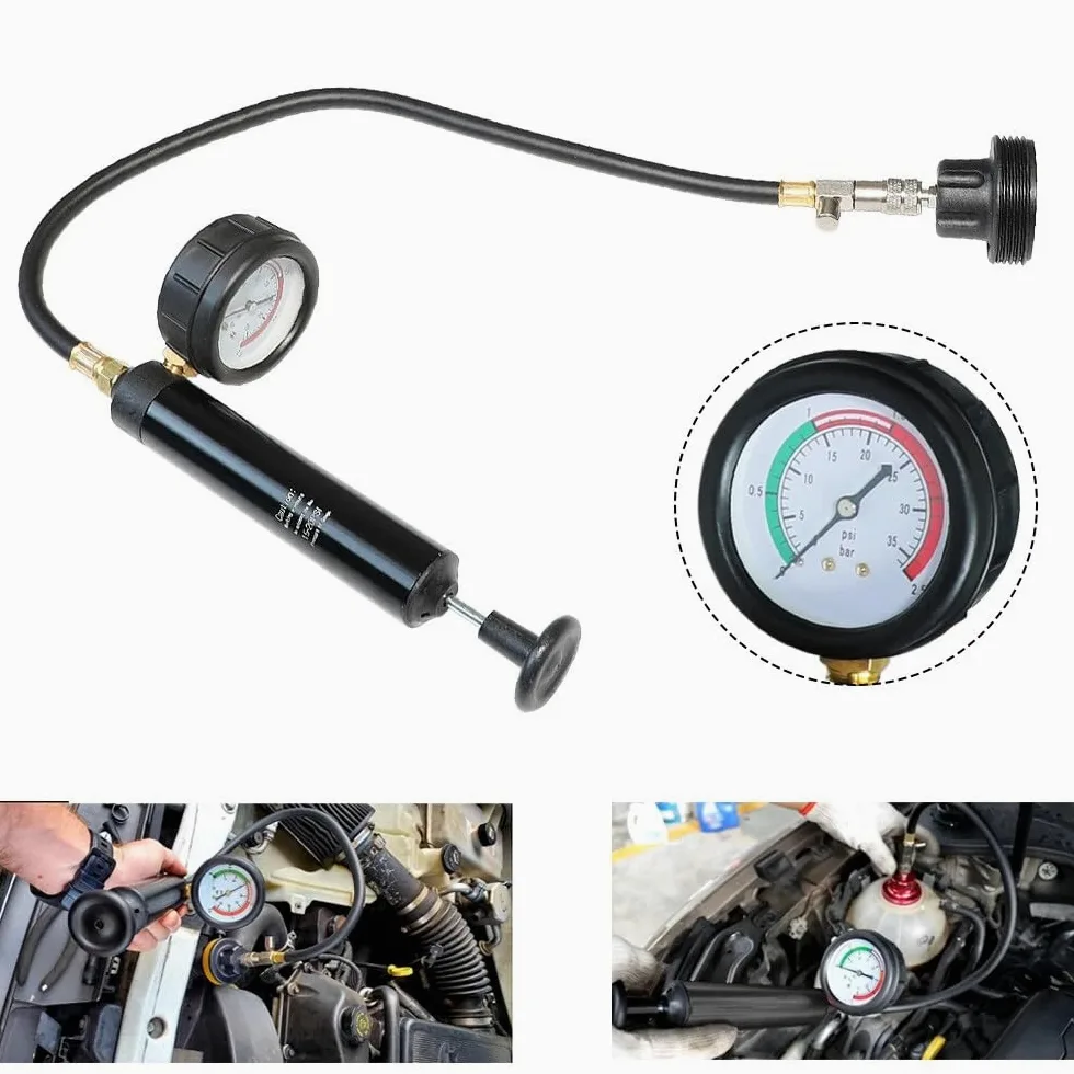 Kit de probador de presión de refrigerante, kit de probador de presión de radiador, kit de herramientas maestras de probador de sistema de refrigeración por vacío, se adapta a la mayoría de
