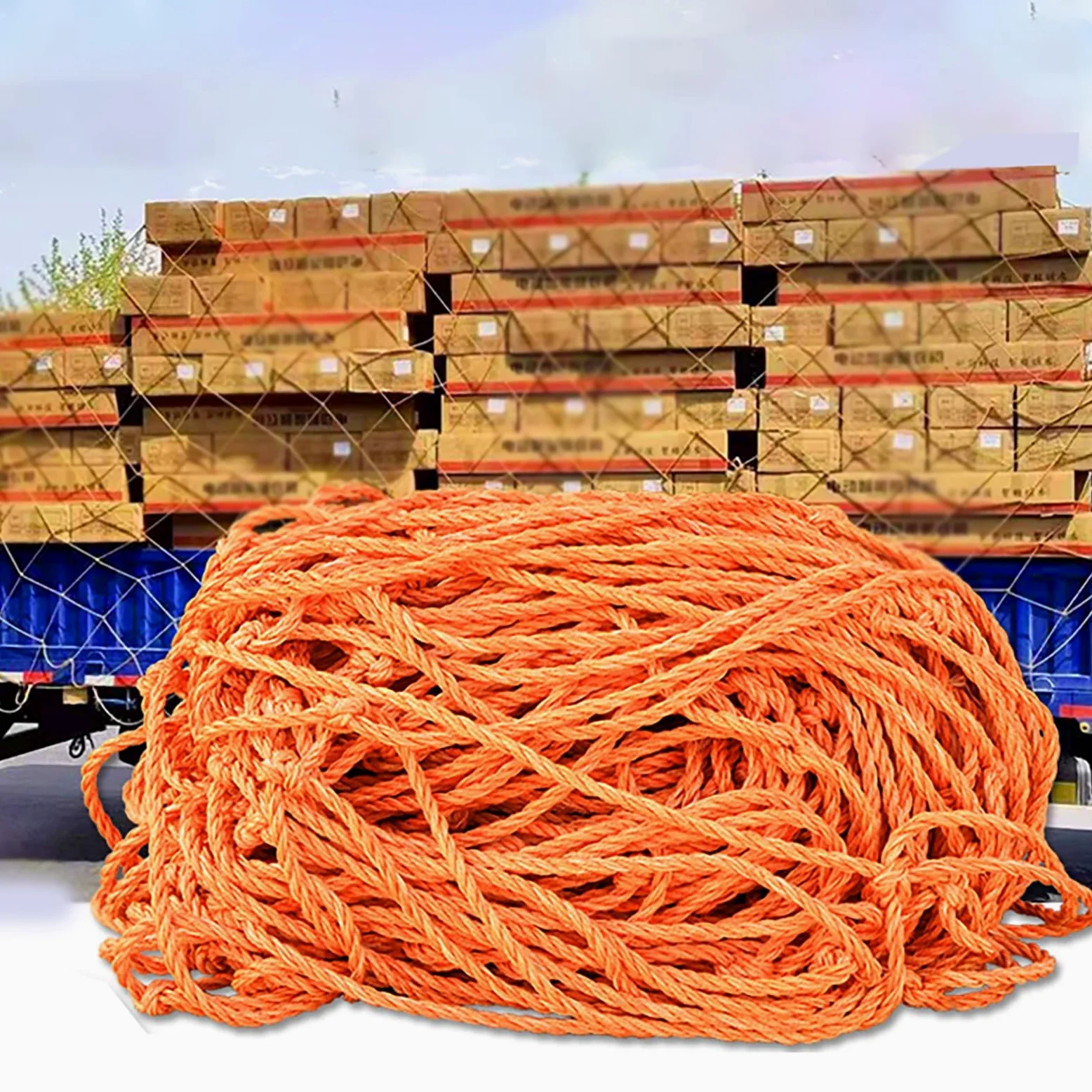 Red Maletero Remolque Seguridad 1 2 3 4 5 6 8 M De Ancho Cubierta De Red De Nylon Anti-UV Para Camioneta Remolque, Red De Seguridad De Carga Para Techo De Garaje Con Orificios Grandes De 15 CM(13x40FT