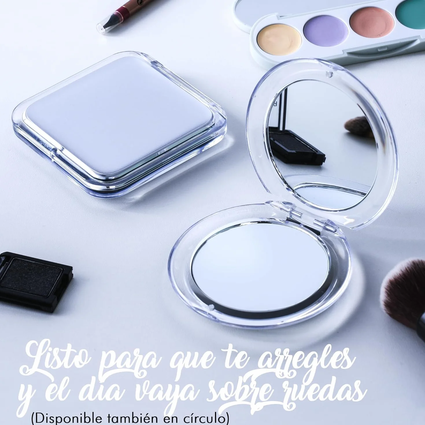 Mirrorvana Espejo de Bolsillo con Aumento 15X Plegable Portátil Maquillaje Plata