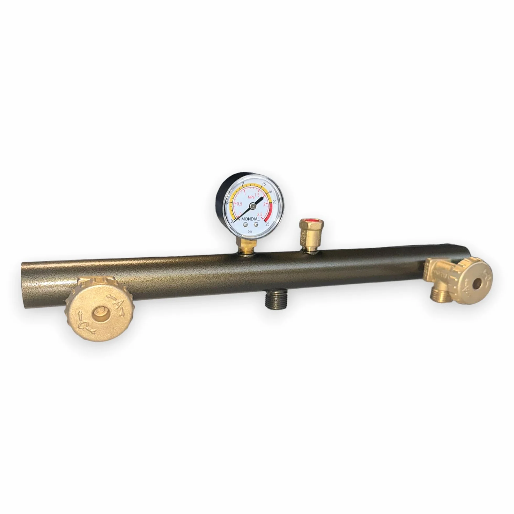 CENTRALITA para gas completa de flexibles, manómetro y válvula.