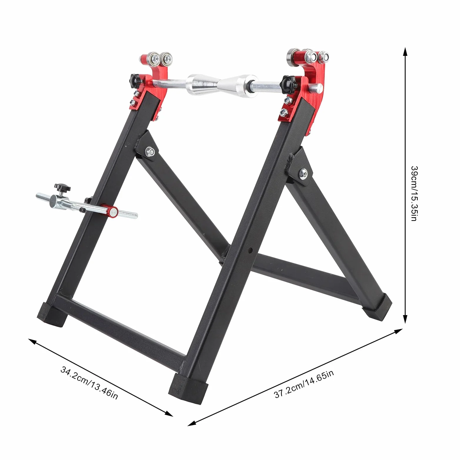 Cuifati Soporte para Equilibrador de Ruedas para Ruedas de Moto de Cross, Conos de Centrado Ajustables de Acero y Aluminio de Alta Resistencia, Equilibrador de Neumáticos Plegable Portátil para