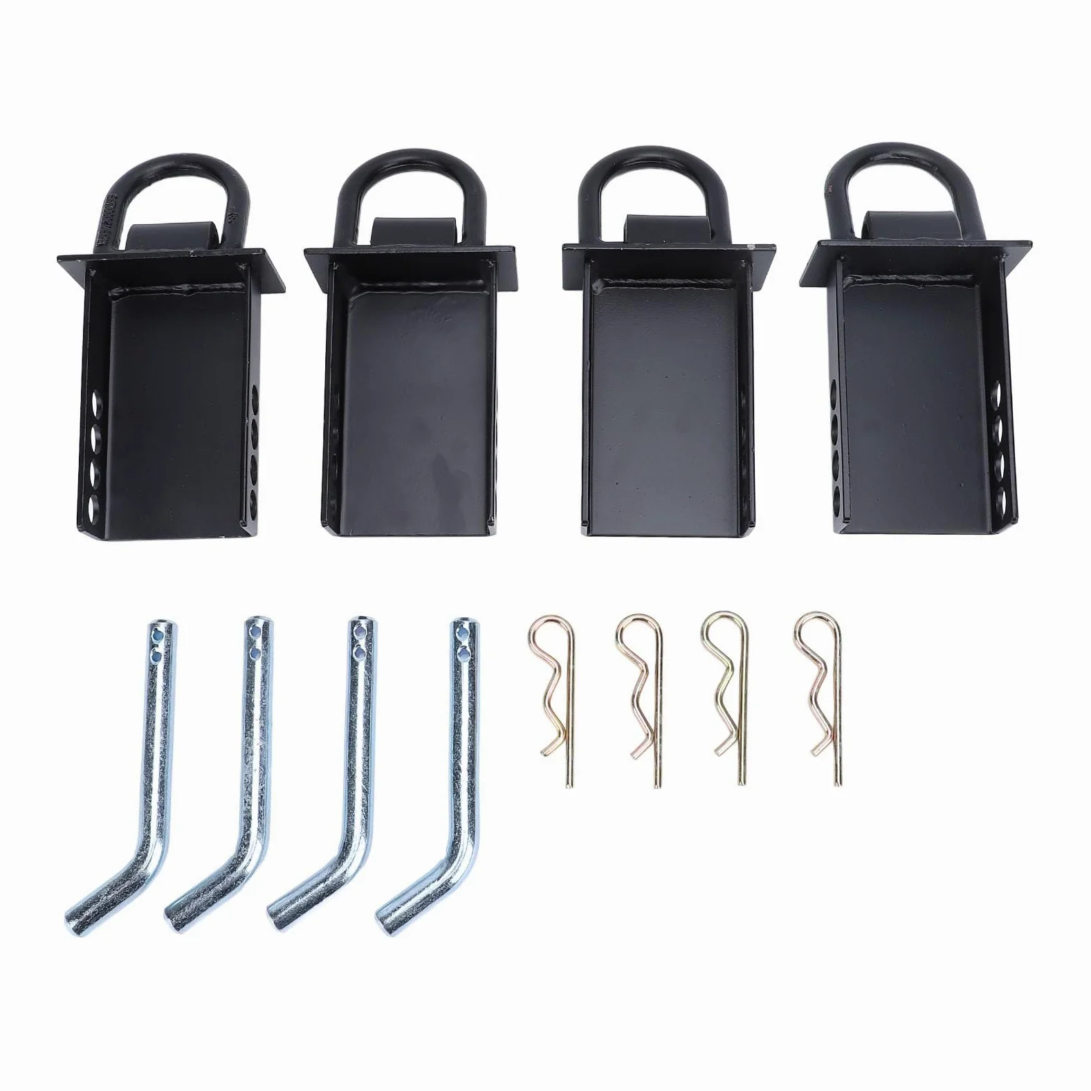 Amarre de Anillo en D de Bolsillo de Estaca de 12000 Libras, Accesorios de Bolsillo de Estaca de Remolque Extraíbles Resistentes con 4 Orificios para Camiones y Remolques