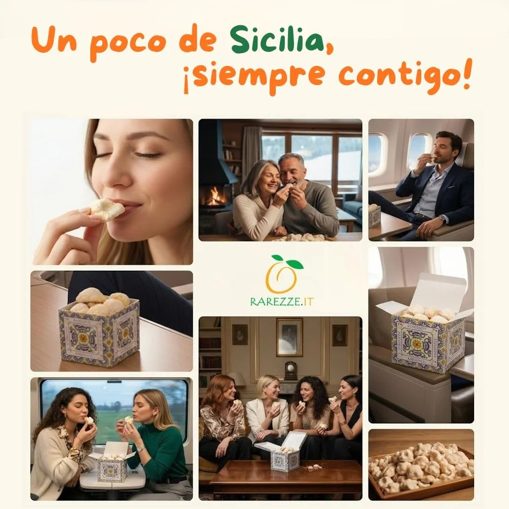 Pastelitos artesanales sicilianos de almendra Caja regalo Repostería tradicional