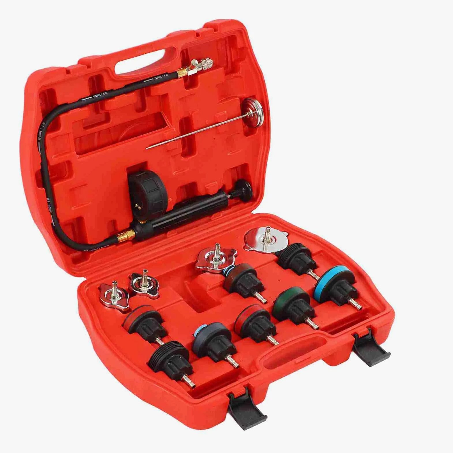 Kit de prueba de presión del refrigerante del radiador |Detector de fugas del de refrigeración con adaptadores |Compatible con Clase M, W123, W124, W126, W201.