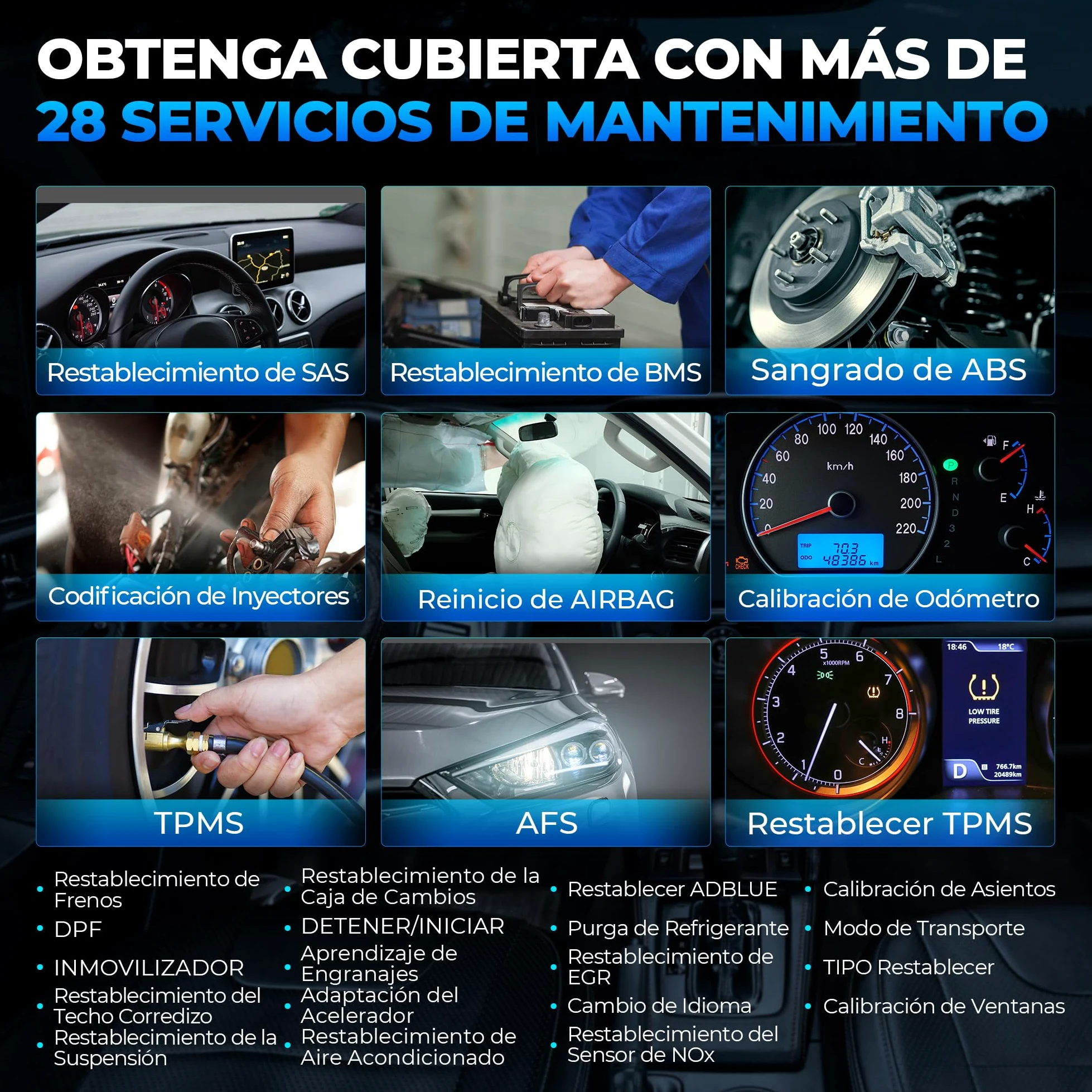 TOPDON OBD2 Diagnosis Coche AD900BT, Codificación ECU, Control Bidireccional, 28+ Servicios, Escáner de Sistema Completo, para Todos los Vehículos con FCA, 2 Años de Actualizaciones Gratuitas