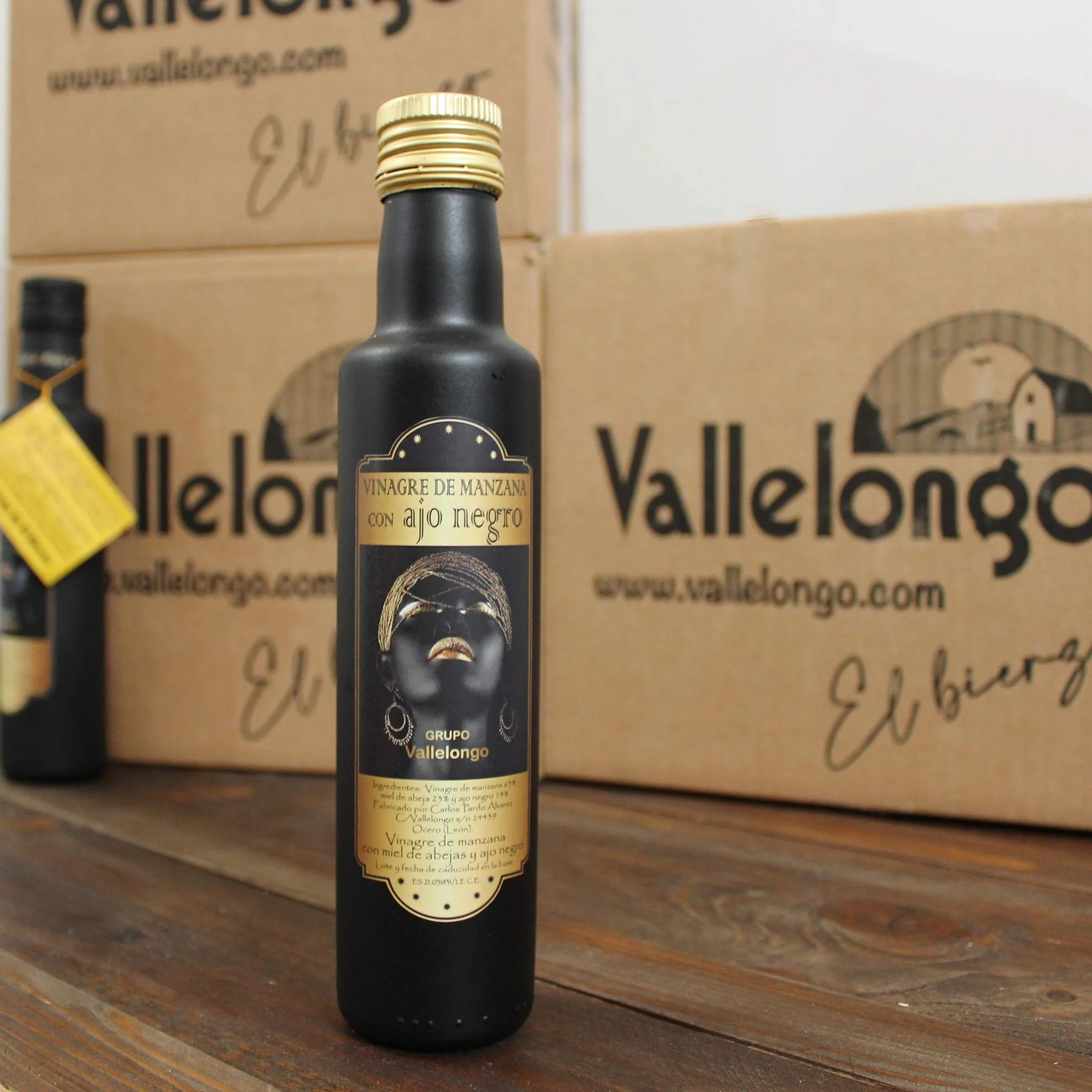 Vallelongo Vinagre de Manzana con Miel y Ajo Negro 250 ml