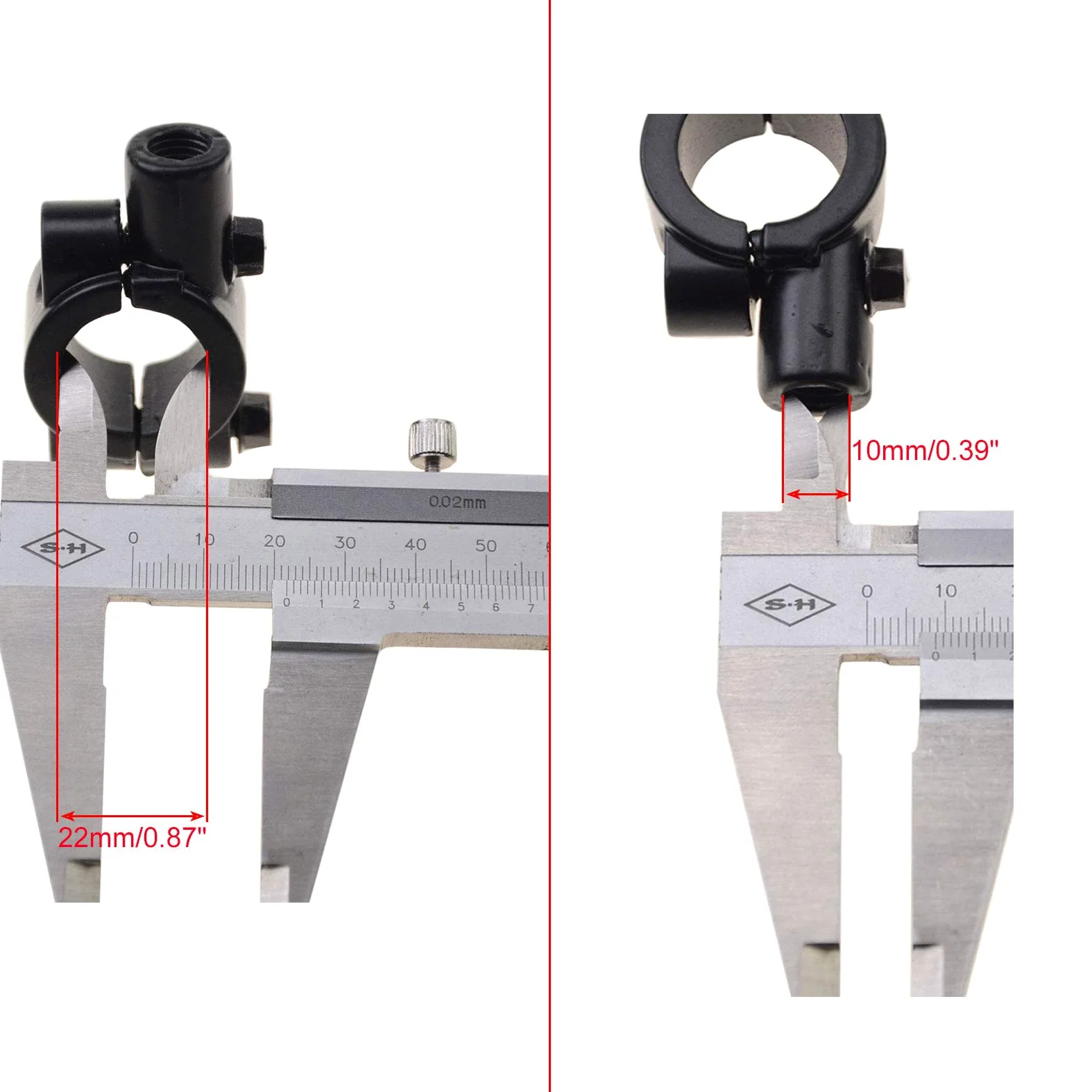 WOOSTAR Manillar Riser 22mm Espejos Laterales Moto 10mm con Hilo Convertidor Tornillos M10 a M8 Reemplazo para Scooter ATV 4 Wheeler Quad Pocket Pit Bike Paquete de 2 (056 Tipo)
