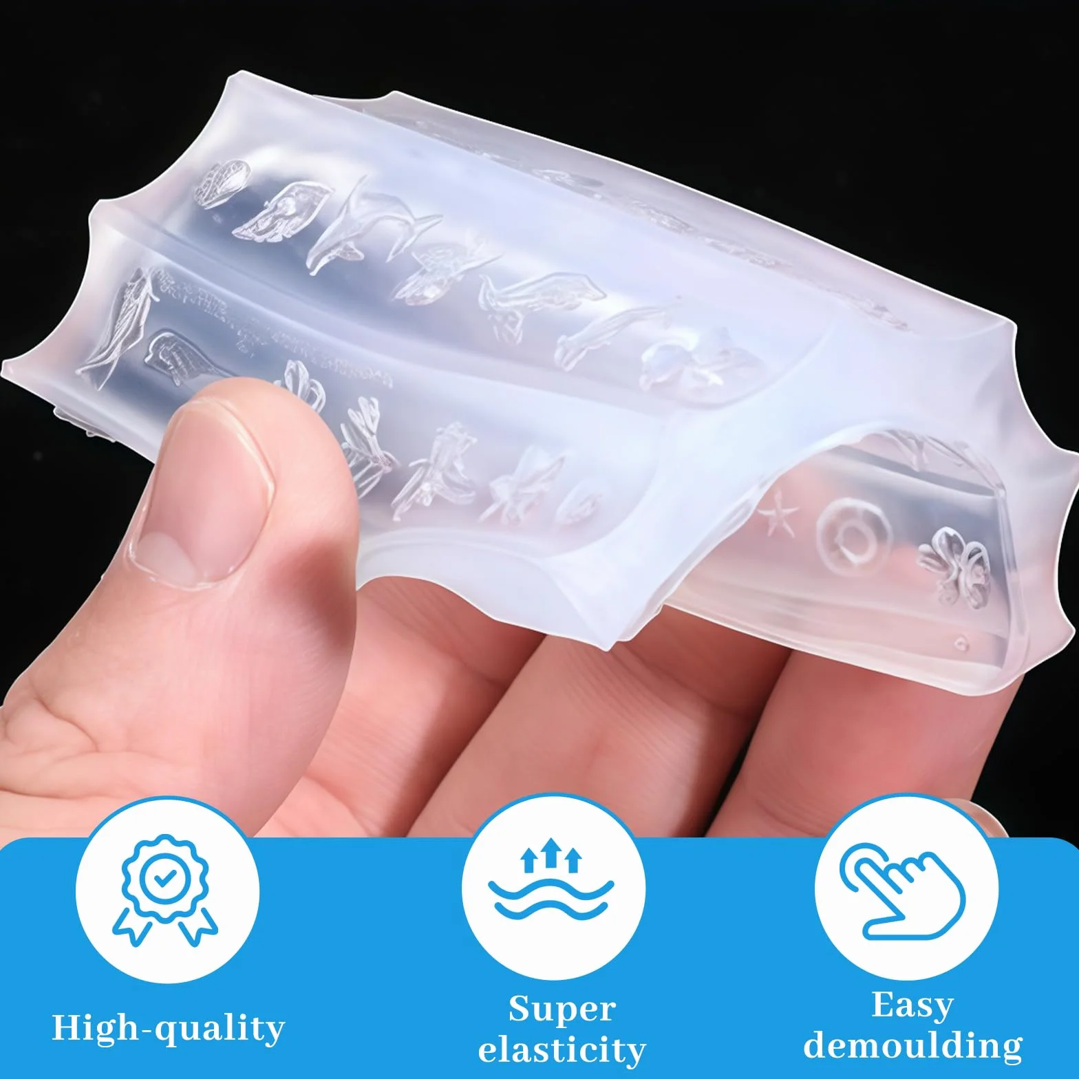 3D Gel Nail Art Mold Set Verano Mar & Conchas DIY Accesorios Uñas Flexible Transparente