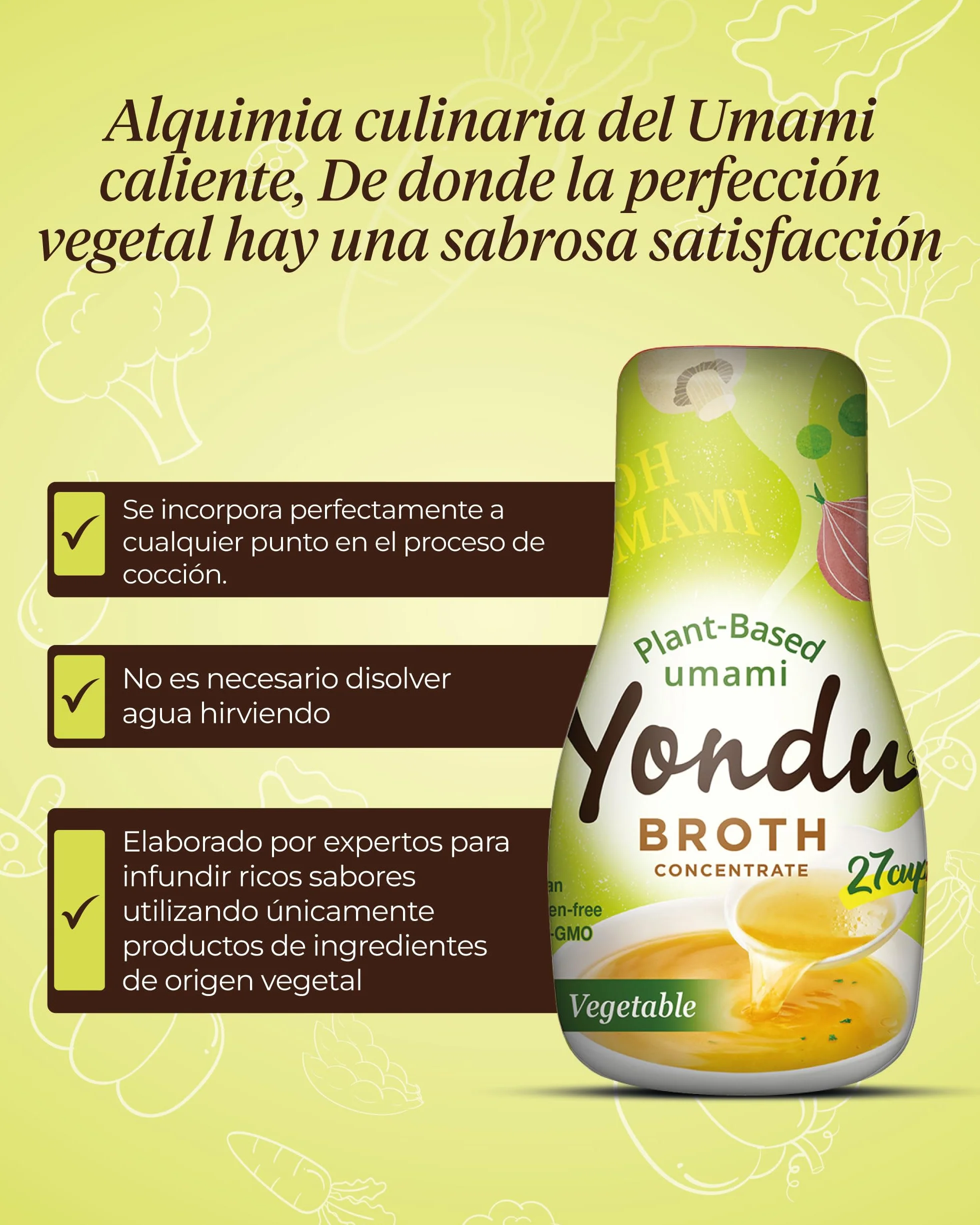 Yondu Concentrado de Caldo Vegetal 275ml - Salsa Vegetariana a Base de Plantas