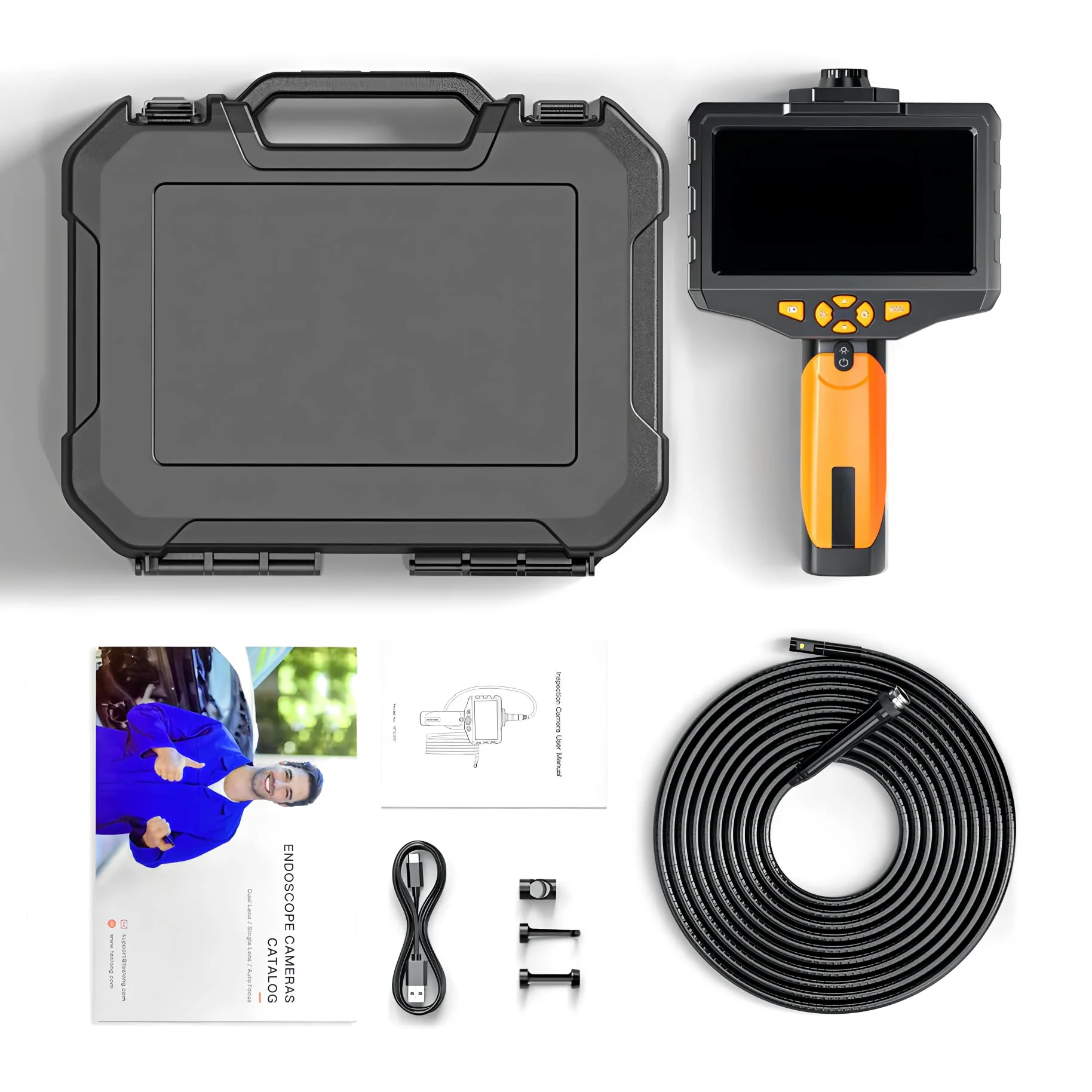NTS300 Cámara de inspección de 5.0 Pulgadas Endoscopio Industrial Digital Cámara 1080P HD cámara de inspección de tuberías de desagüe Borescopio (Lente única-5.5mm-3m)