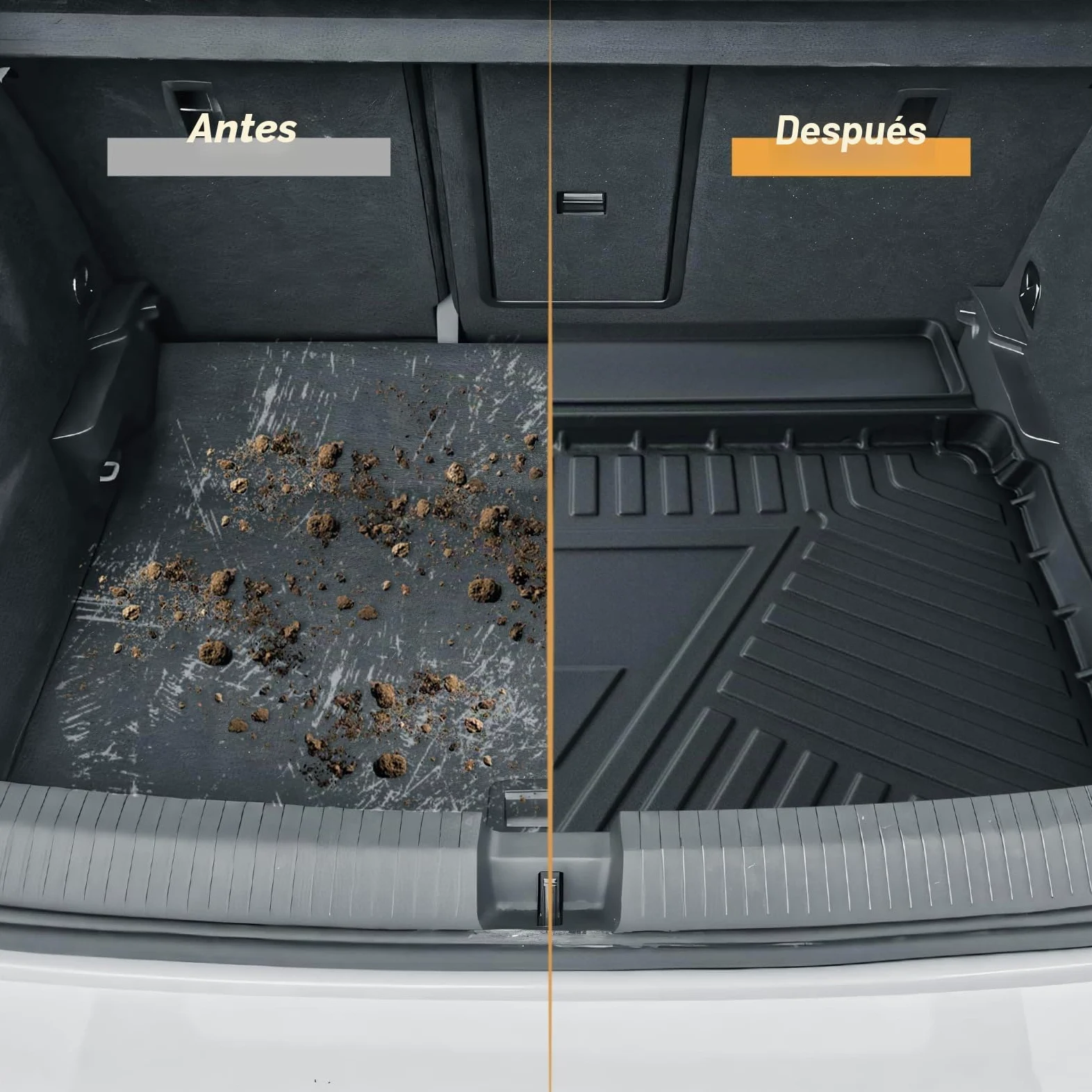 ECOZEN Alfombrilla Maletero 3D para VW Tango ROC 2018-2025 TPE (Inferior) Alfombrilla de Goma para Maletero, Impermeable Antideslizante, Borde Alto, Todo Clima, Alfombrilla Maletero para VW T ROC