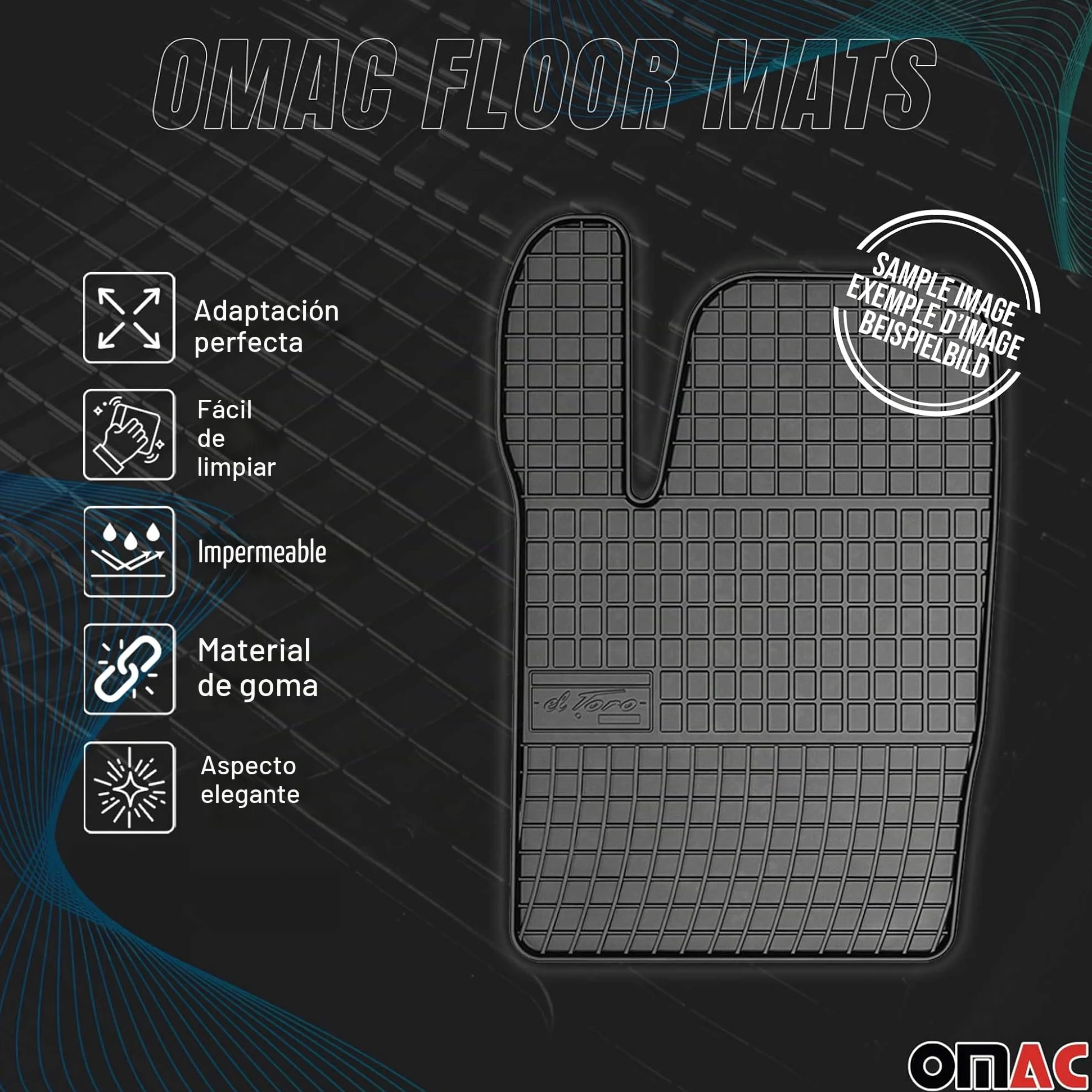 OMAC Alfombrillas de Goma Compatibles con Seat Arona 2017-2026 Alfombrillas de Coche Goma Negro 4tlg | Alfombrillas de goma para todo tipo de clima, antideslizantes, producto específico para vehículos, impermeables