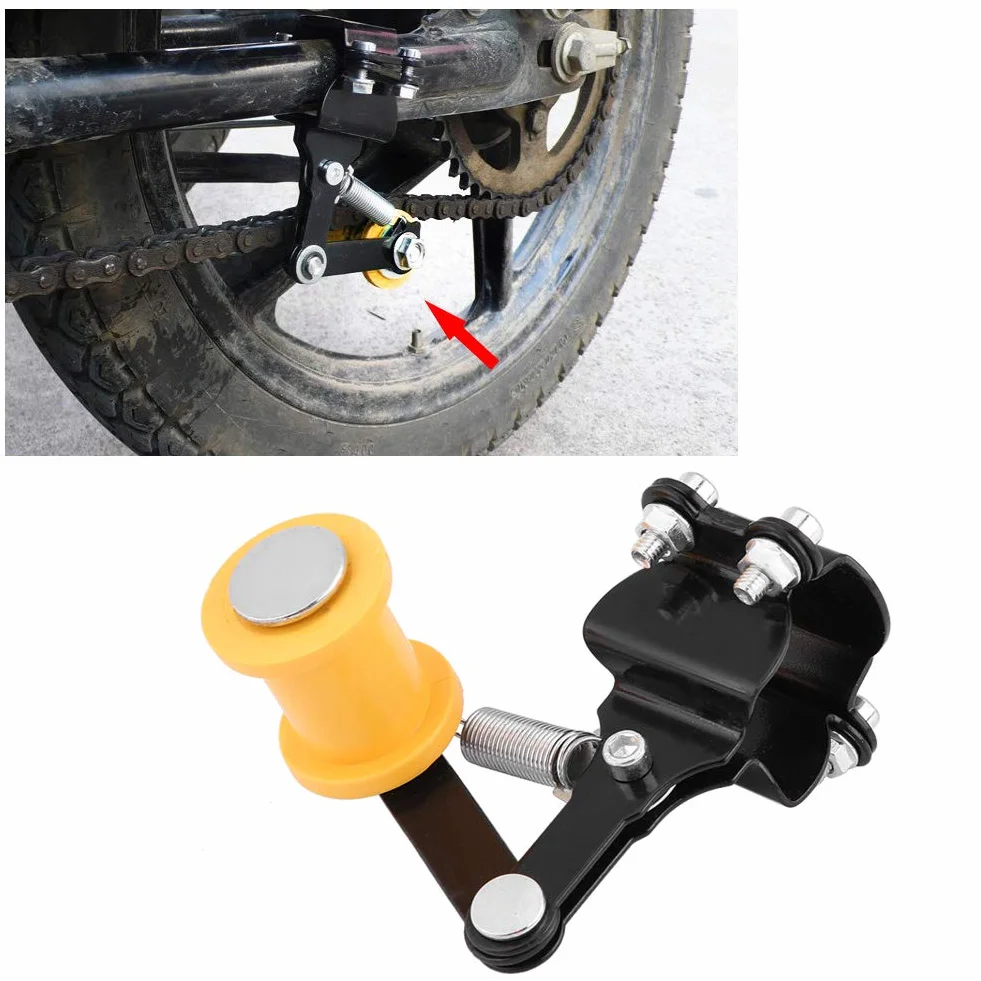 Ajustador de Cadena de Motocicleta, 3,7-4,3 cm/1,46 "- 1,69" Ajustador de Cadena Tensor Perno en Rodillo Accesorios modificados para Motocicleta(Regulador de Cadena/Negro)