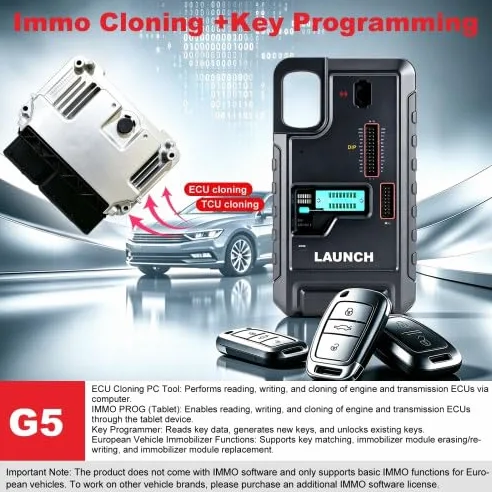 X-431 G5 PROG5 Programador IMMO 3 en 1 para vehículos europeos, compatible con coincidencia de teclas/programación ECU/TCU Clonación y actualización de escritura de XPROG3