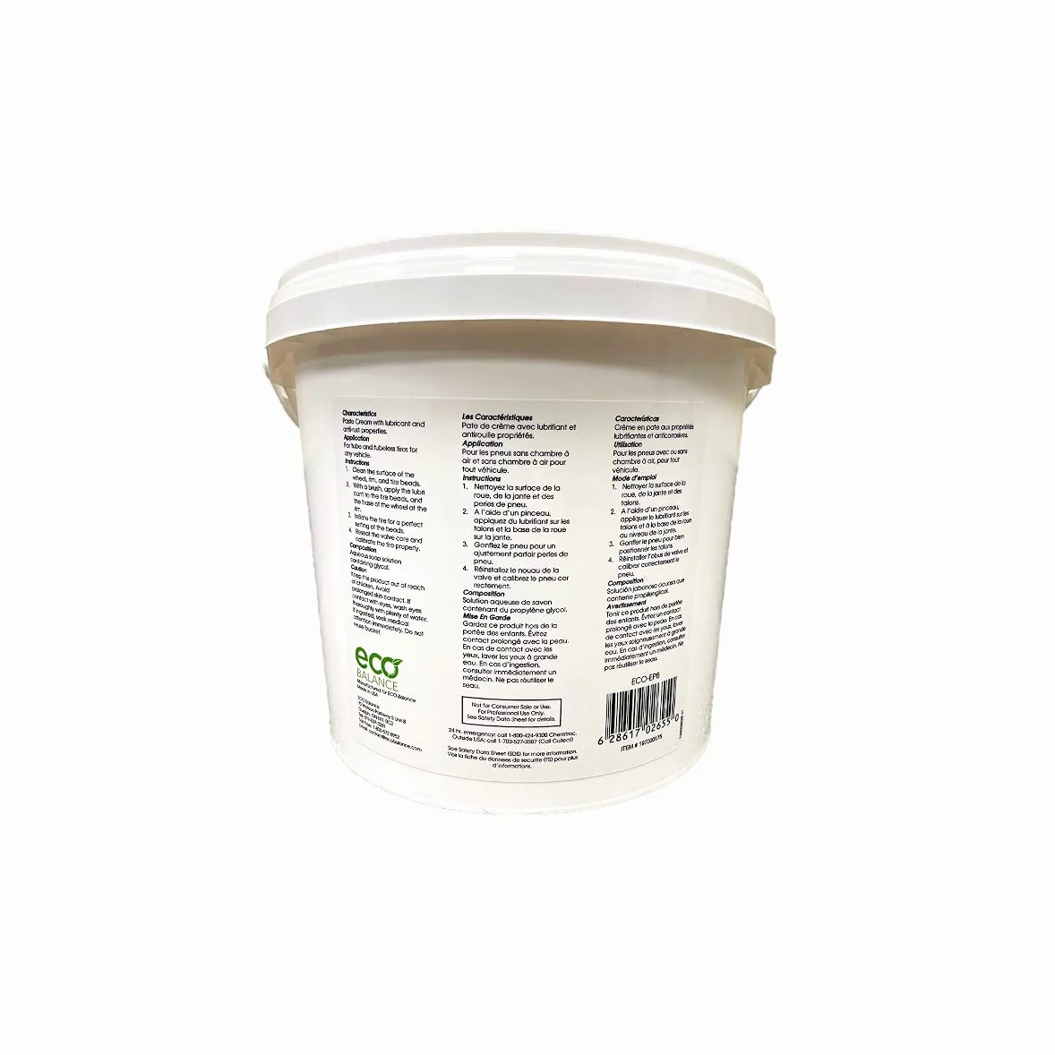 Eco-EP8 - Cubo de Pasta de Montaje para neumáticos/Tubo, sin petróleo, lubricante/sellador para Camiones, Coches, Motocicletas, ATV, UTV, Motos de Cross, Fabricado en Estados Unidos