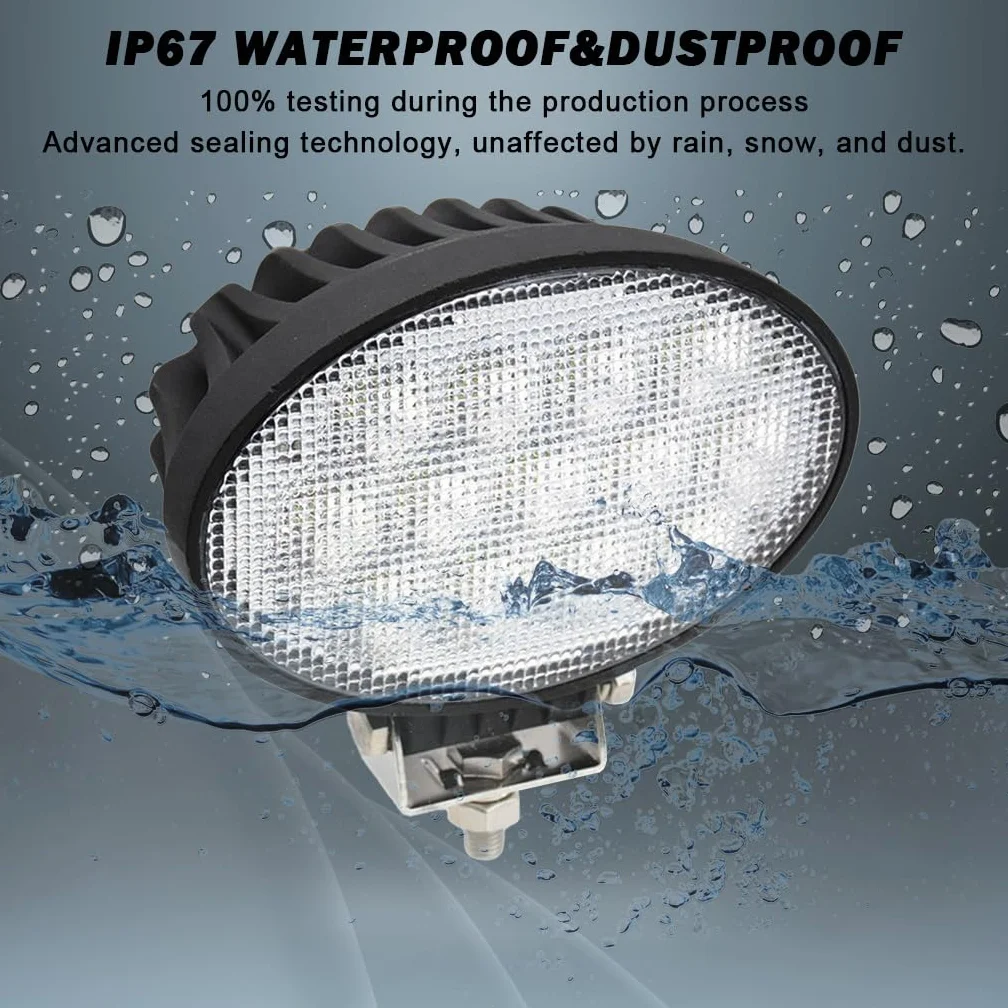 65W Faro de Trabajo Oval LED 12V/24V 6,5 Pulgadas para Tractor Compatible con Tractor John Deere Serie 7020-7030/8020-8030 / 8030T / IP67, 5200 lúmenes