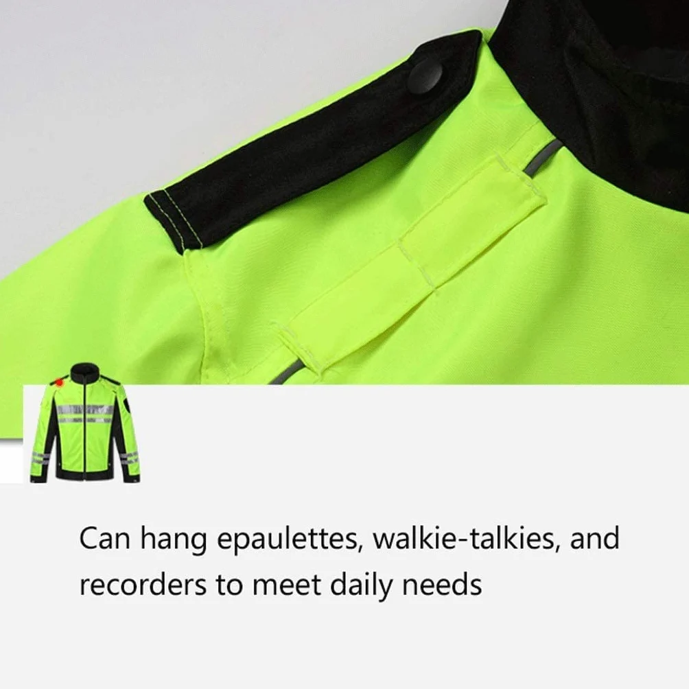 Ropa de Trabajo Chaleco Traje reflectante de ciclismo, chaqueta de seguridad de tela oxford a prueba de agua reflexivo de alta visibilidad fluorescente amarillo Chaleco de Seguridad Reflectante Alta (