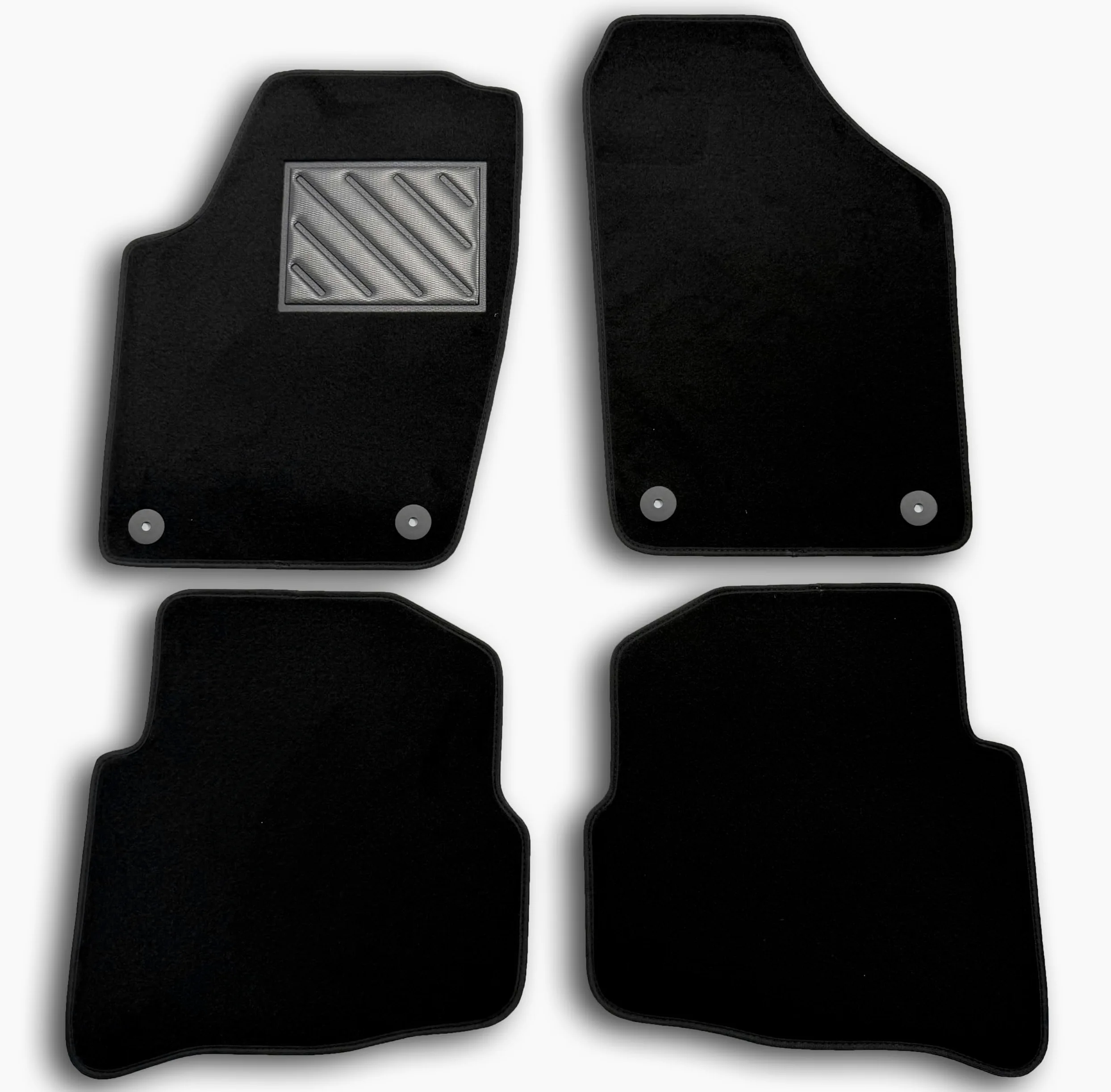 Alfombrillas para Seat Ibiza 6L de 2001-2008, fijación Redonda a Medida, Antideslizantes, talonera de Goma Reforzada