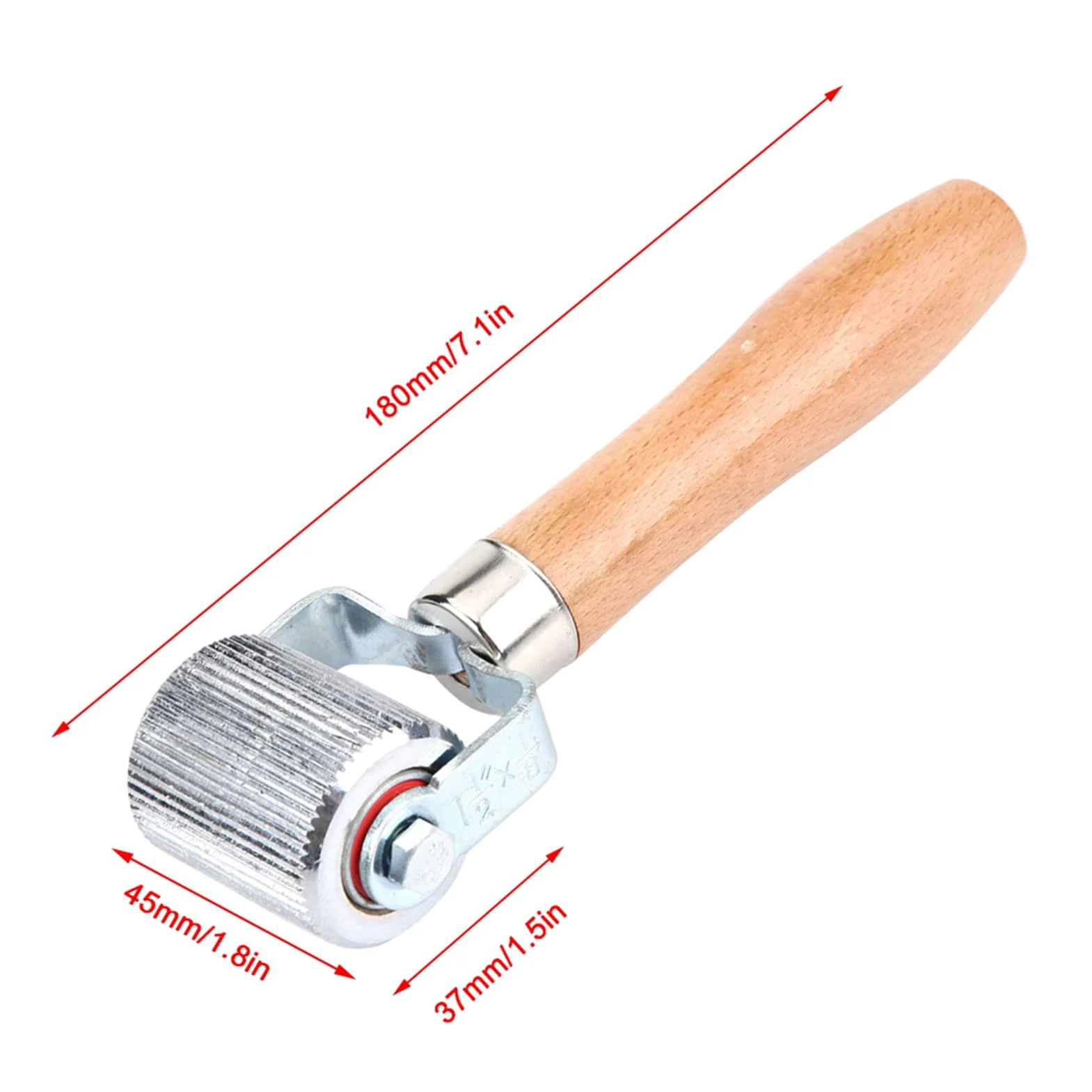 Yctze Herramienta de Reparación de Parches de Neumáticos, Rodillo de Costura con de Madera y Rodamiento de Bolas para Reparación de Tubos de Neumáticos, Kit de de Pinchazos (Grande)