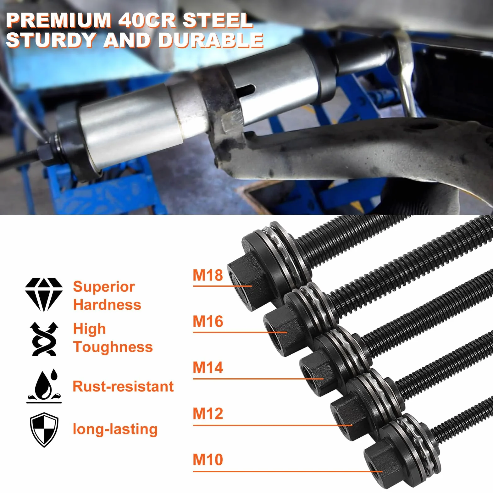 VEVOR 27 PCS de Kit de Manguitos de Extracción y Presión de Cojinetes de Buje de Acero Kit de Inserción y Extracción de Bujes con Estuche Compatibilidad con Varios Vehículos para Motores LCV y HGV