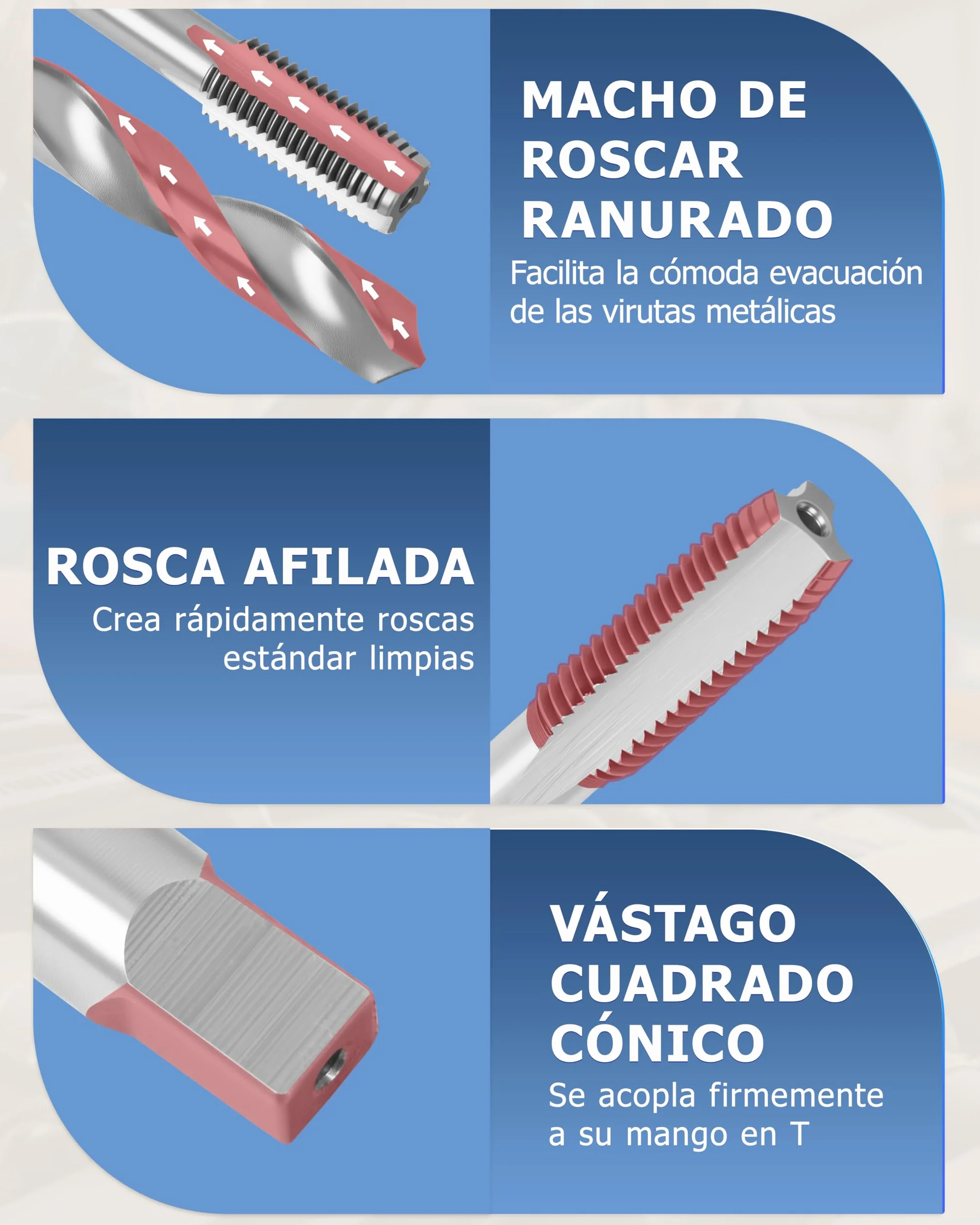 DAYUAN Juego de Reparación de Roscas Kit Helicoil 131 Piezas M5 M6 M8 M10 M12