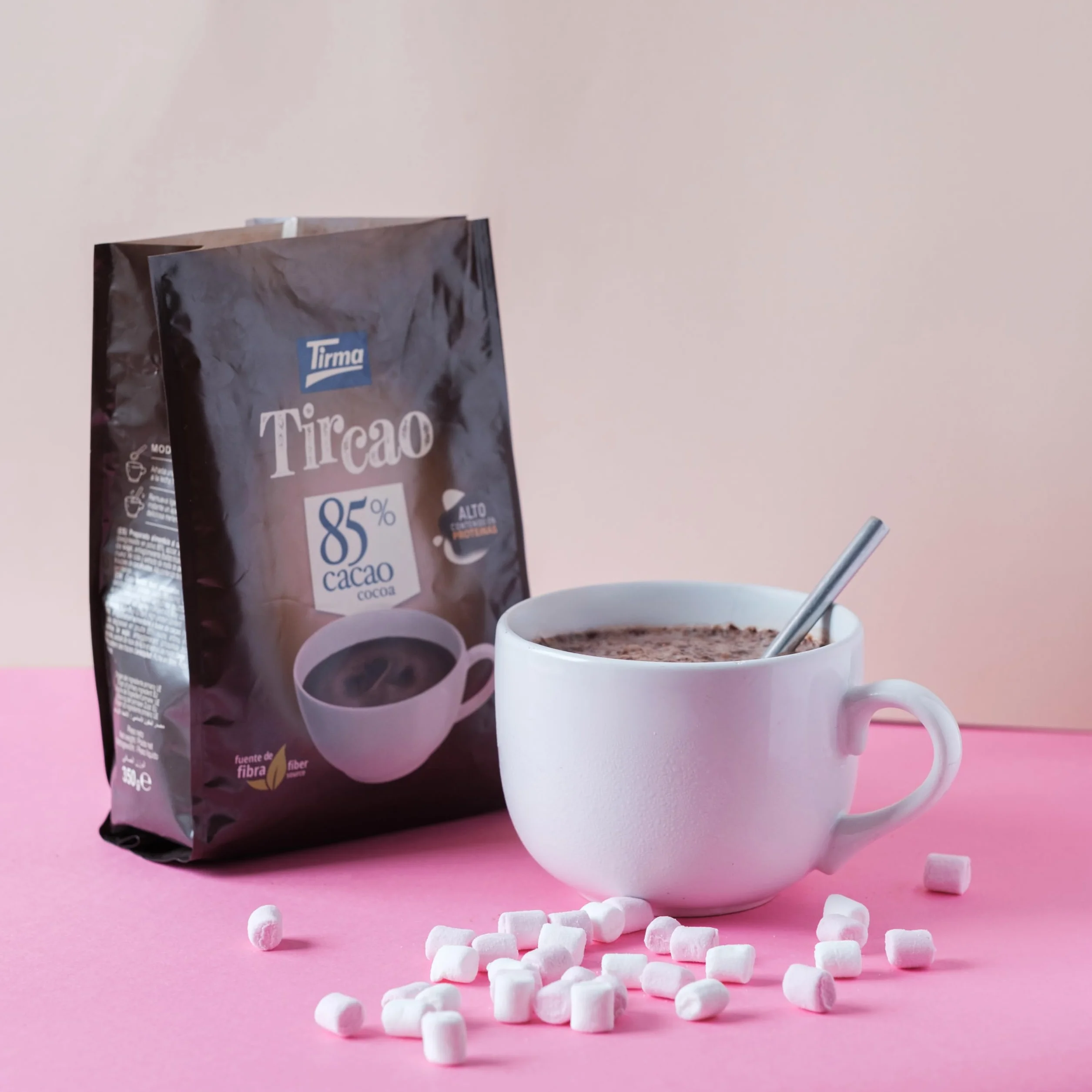 Tirma TirCao 85% Cacao Soluble 350 g Cacao en Polvo Intenso Sin Gluten Apto para Veganos