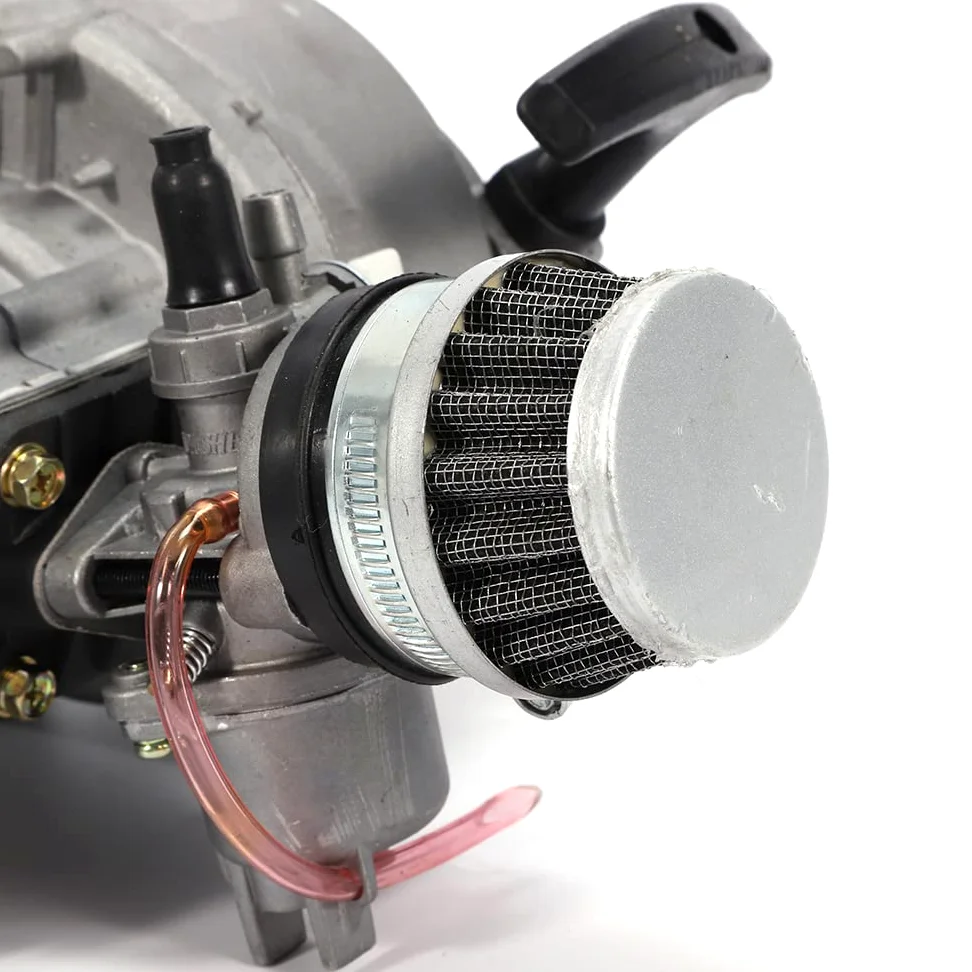 MINRS 49cc 2 Hub Pull Start Motor Mini Dirt Bike Motor, Mini ATV Quad con filtro de aire, carburador Pullstart para Pocket Bike Mini Dirt Bike ATV Roller