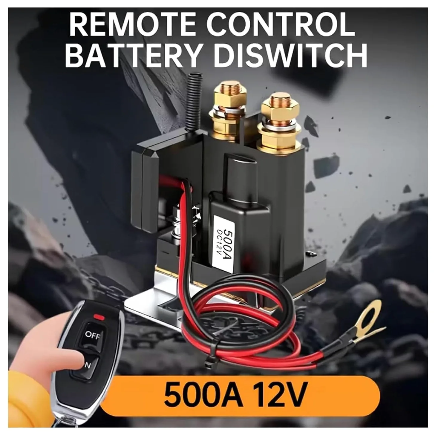 Relé de Batería Inalámbrico Remoto - Arranque a 30m, Interruptor Antirrobo, Instalación DIY Fácil para Coches, Autocaravanas 12V/24V (2Set 12V)