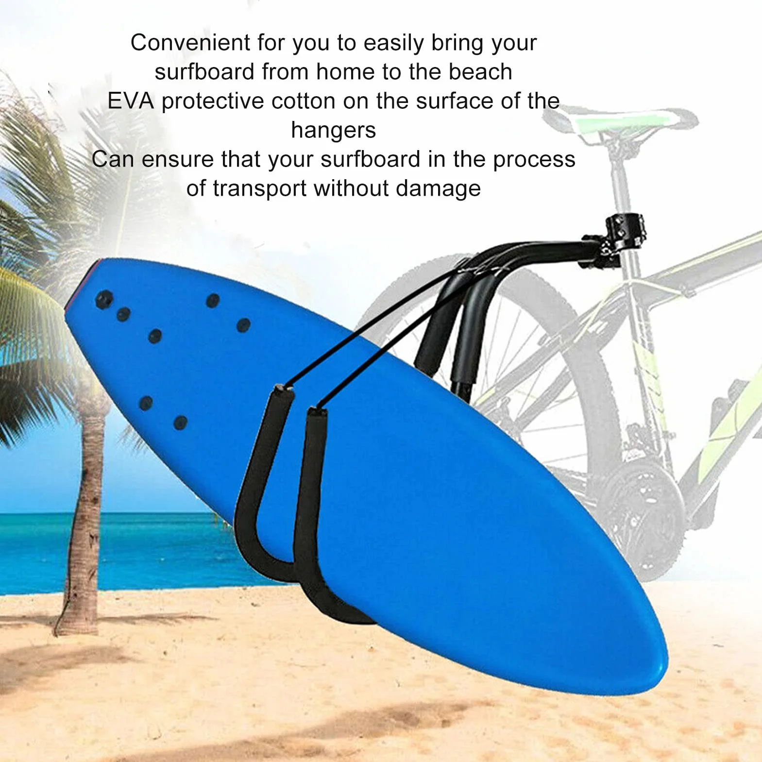 Generic Soporte para Tabla de Surf para Motocicleta, Soporte Fácil de Instalar con Algodón Protector EVA para un Transporte Seguro y Cómodo de la Tabla de Surf