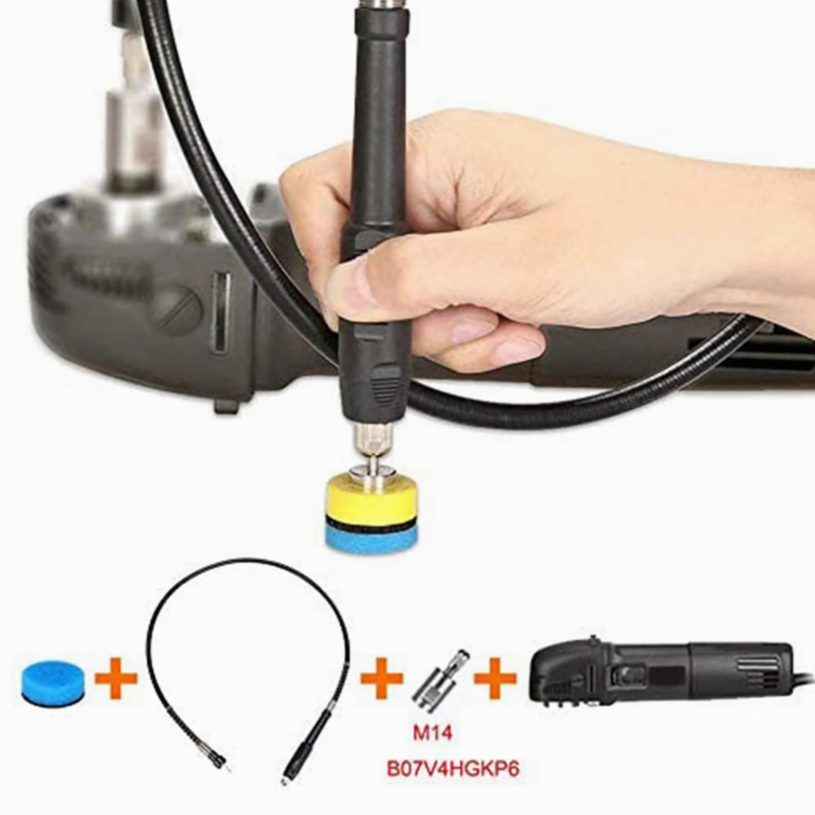 5 mini ejes pulidores, kit de almohadillas de pulido de espuma para coche con rosca M14 de 5/8 pulgadas y