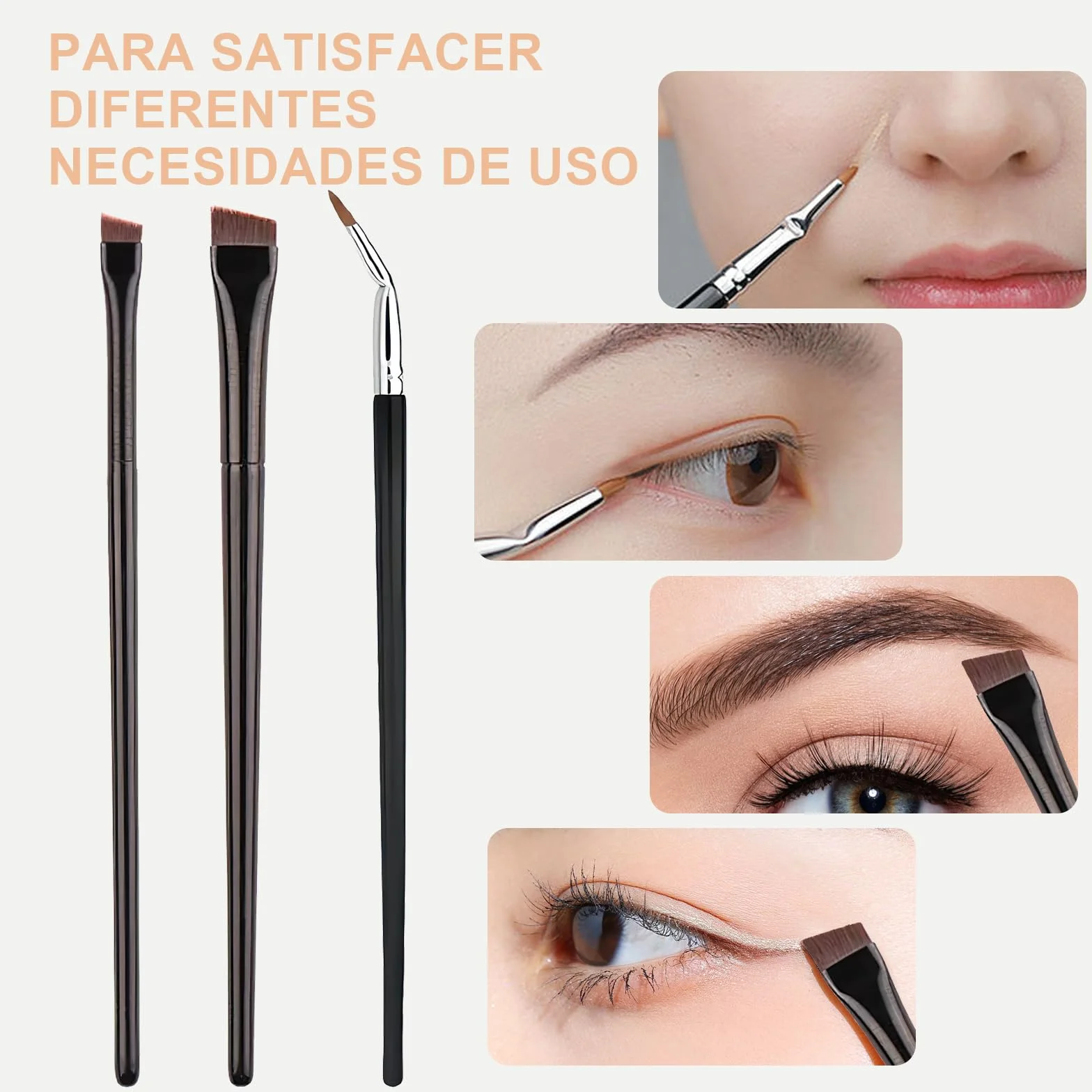 VEGCOO 8 Pinceles Delineador de Ojos, Maquillaje de Ojos Profesional