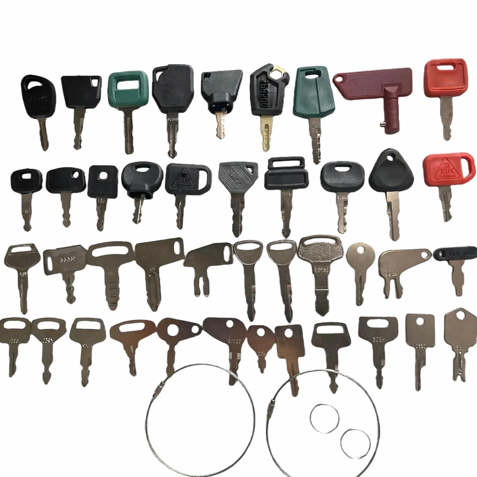 Juego de 42 llaves de encendido y de repuesto, llaves universales para excavadoras, cat, Komatsu, Kubota, Hitachi, Takeuchi, Volvo, Bobcat, John Deere, Toyota, JLG, Genie